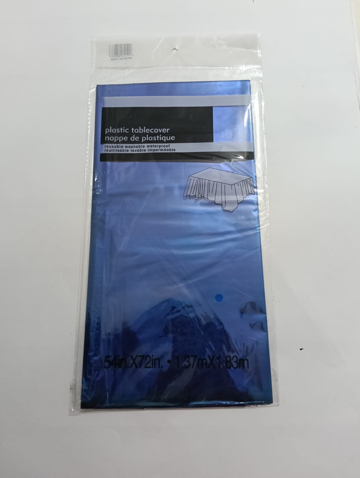 MANTEL AZUL METÁLICO (137CMX183CM)