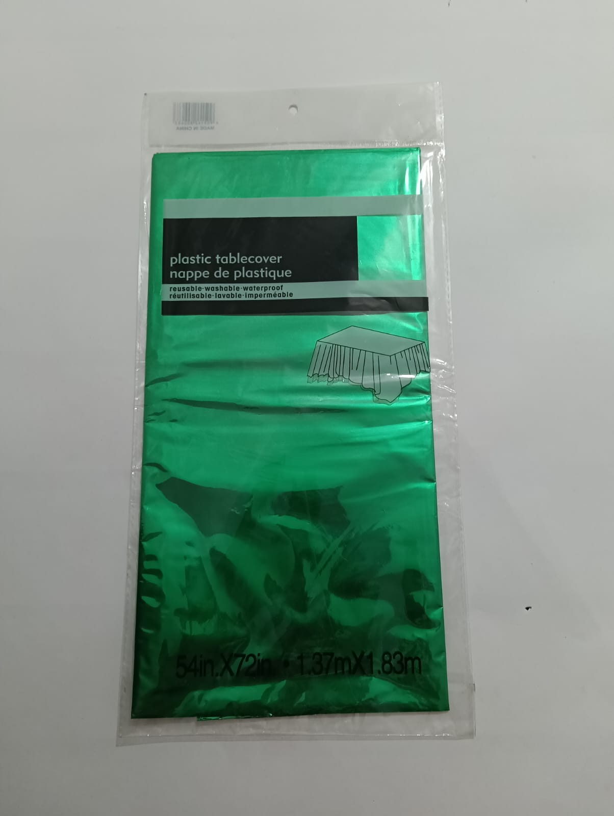 MANTEL VERDE METÁLICO (137CMX183CM)