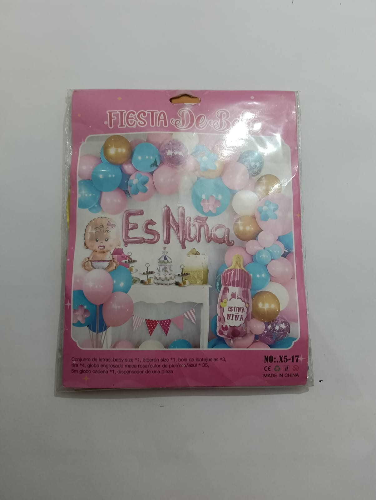 ARCO COMPLETO ES NIÑA REVELACIÓN   (AZUL, BLANCO, ROSA)