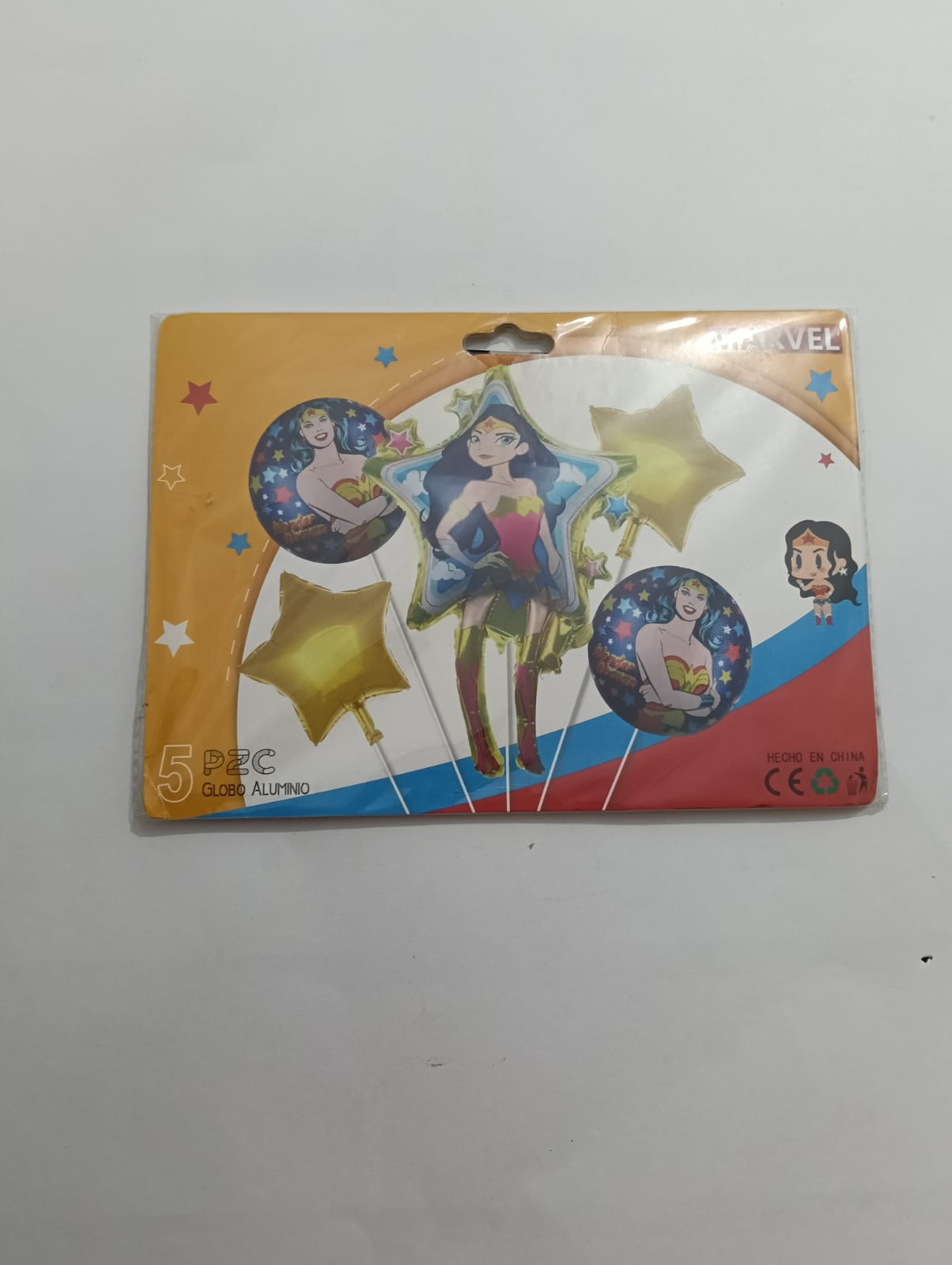 MUJER MARAVILLA SET 5 GLOBOS METÁLICOS
