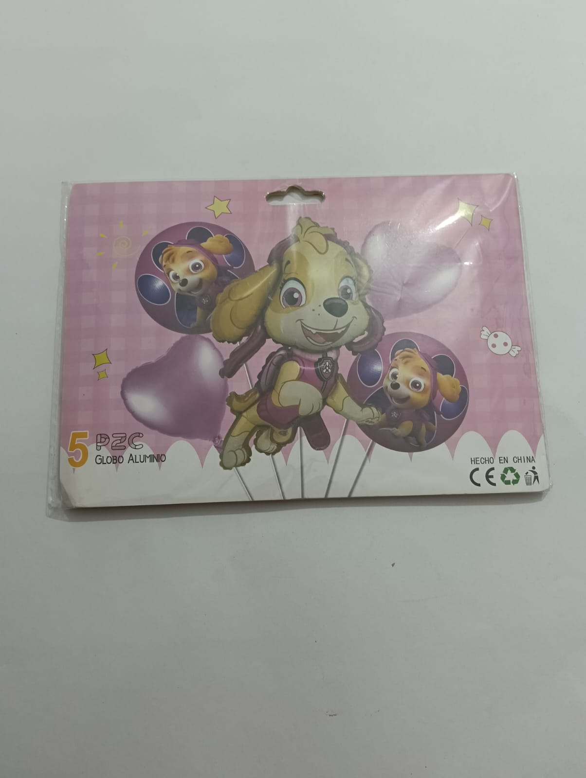 PAW PATROL SKYE SET 5 GLOBOS METÁLICOS