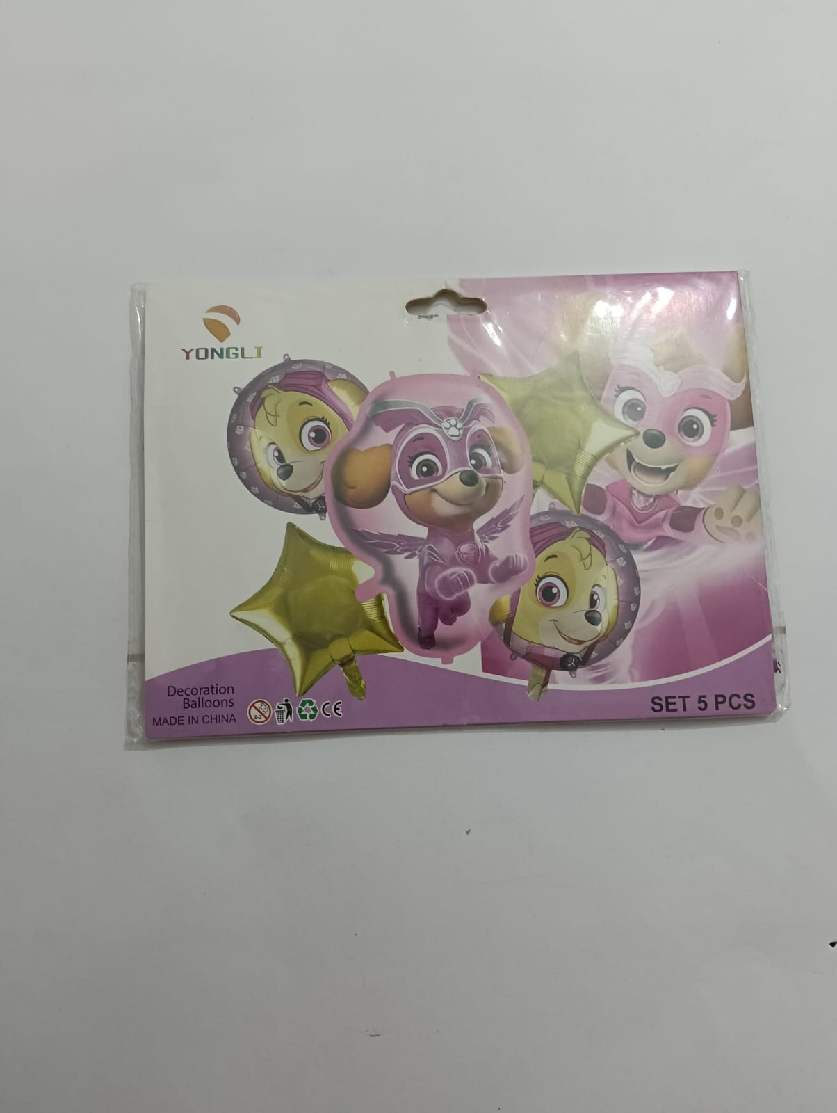 PAW PATROL SKYE SET 5 GLOBOS METÁLICOS