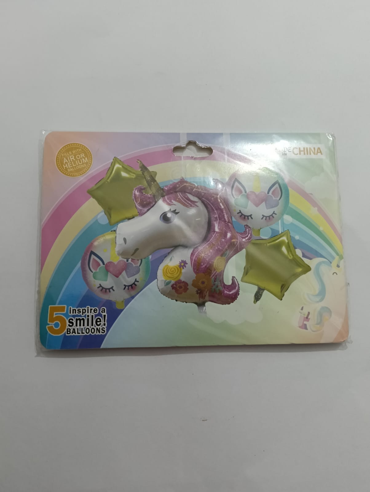 UNICORNIO SET 5 GLOBOS METÁLICOS