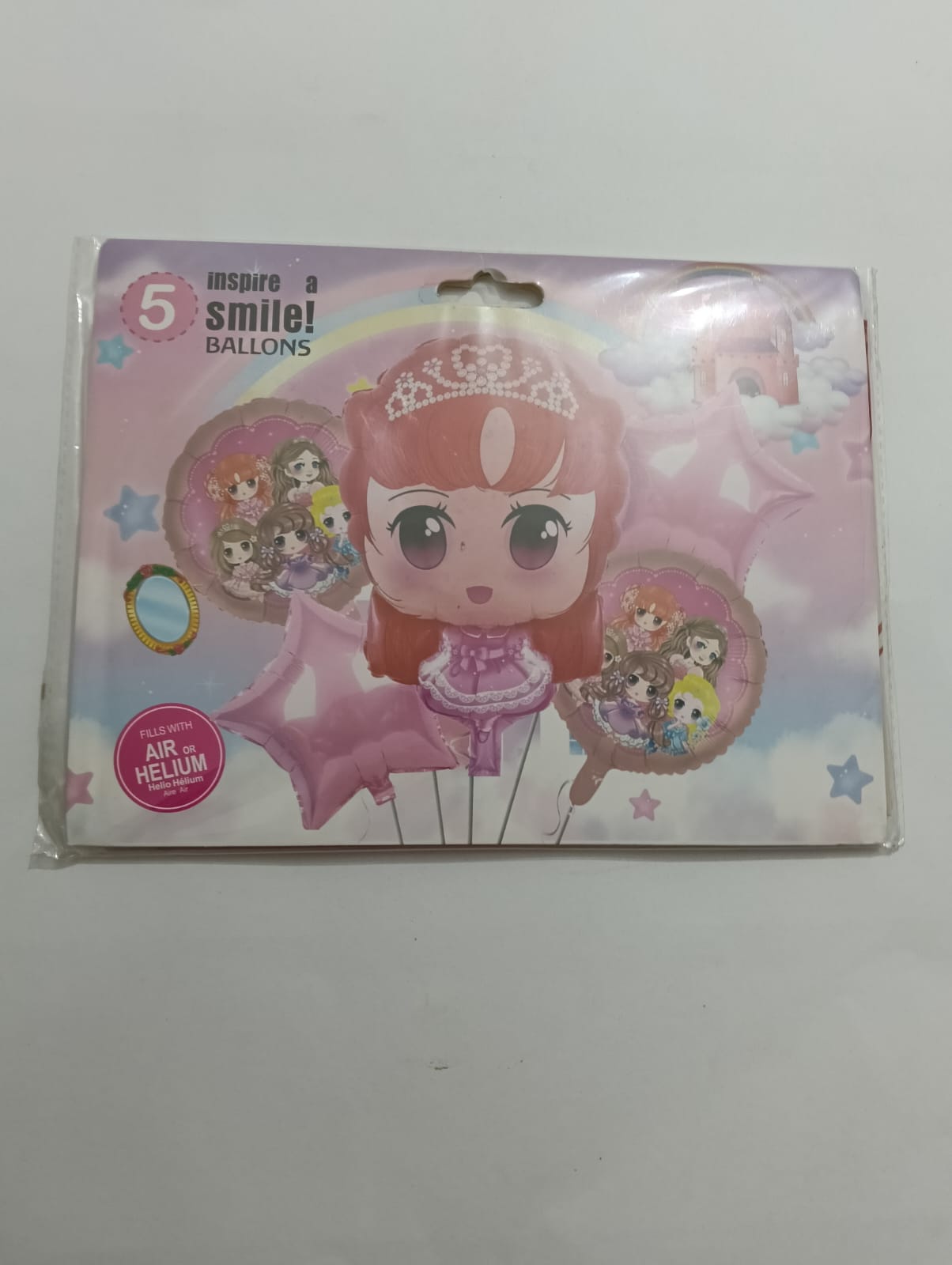 PRINCESA AURORA BEBE SET 5 GLOBOS METÁLICOS
