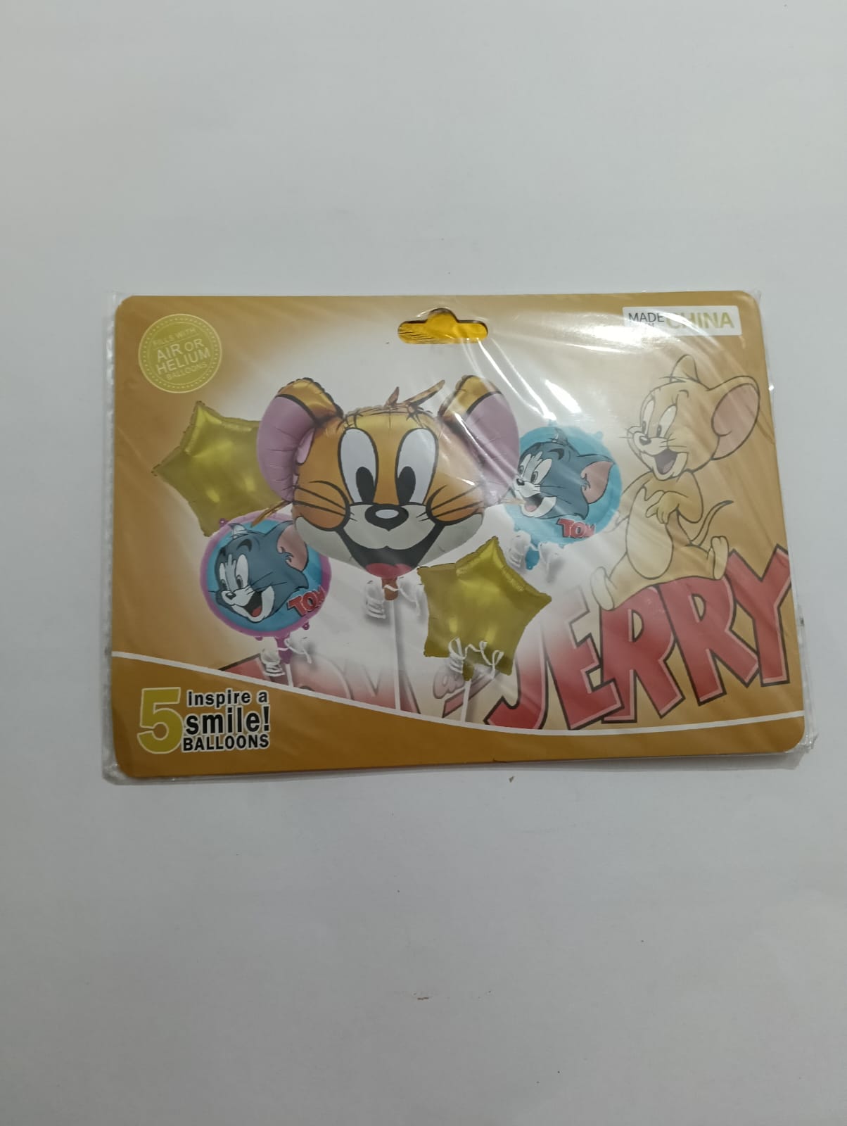 JERRY TOM Y JERRY SET 5 GLOBOS METÁLICOS