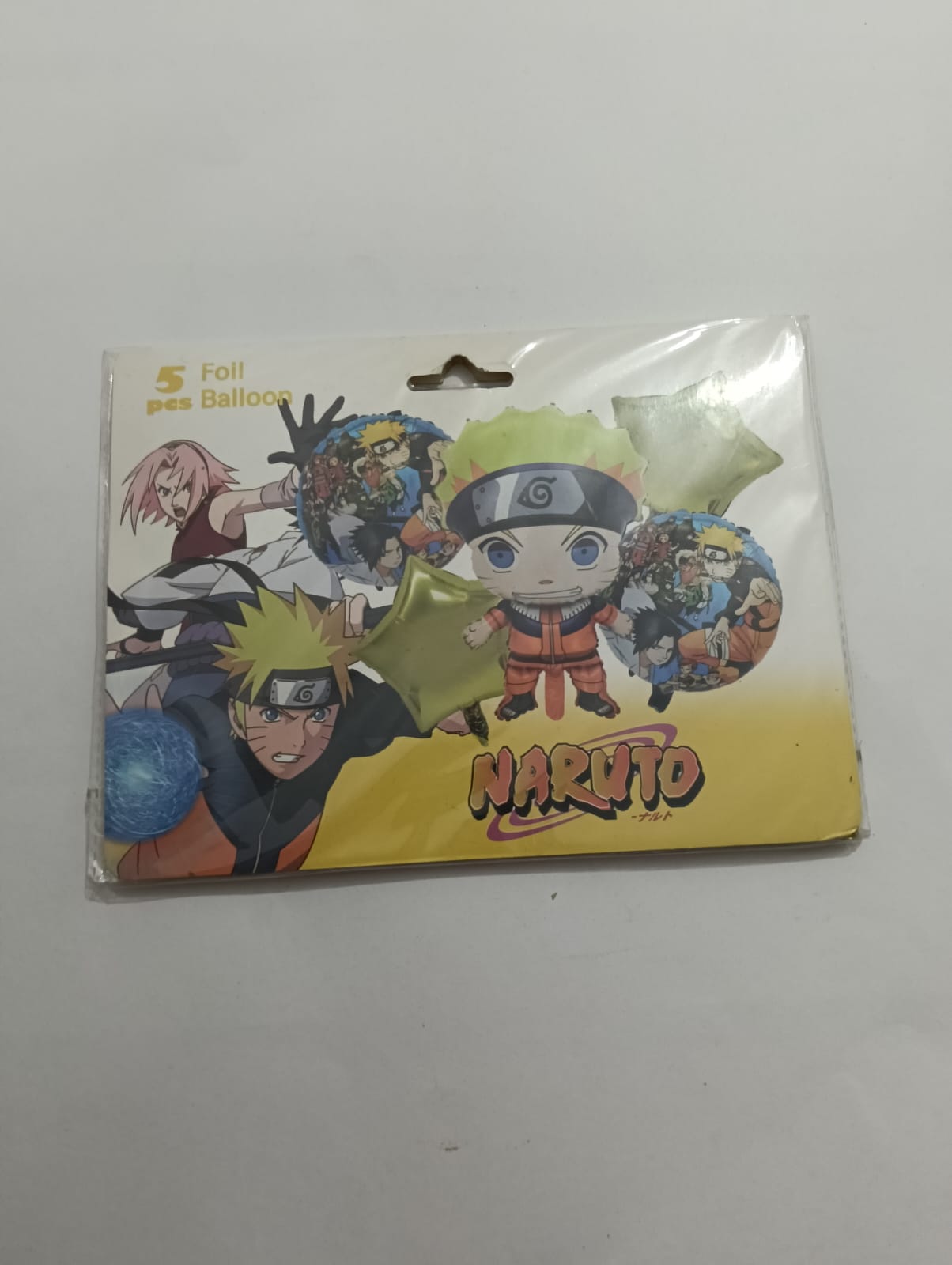 NARUTO SET 5 GLOBOS METÁLICOS