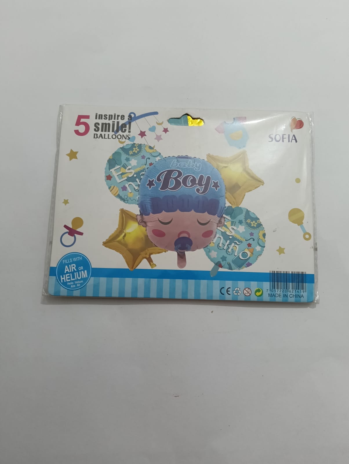 ES NIÑO REVELACIÓN SET 5 GLOBOS METÁLICOS