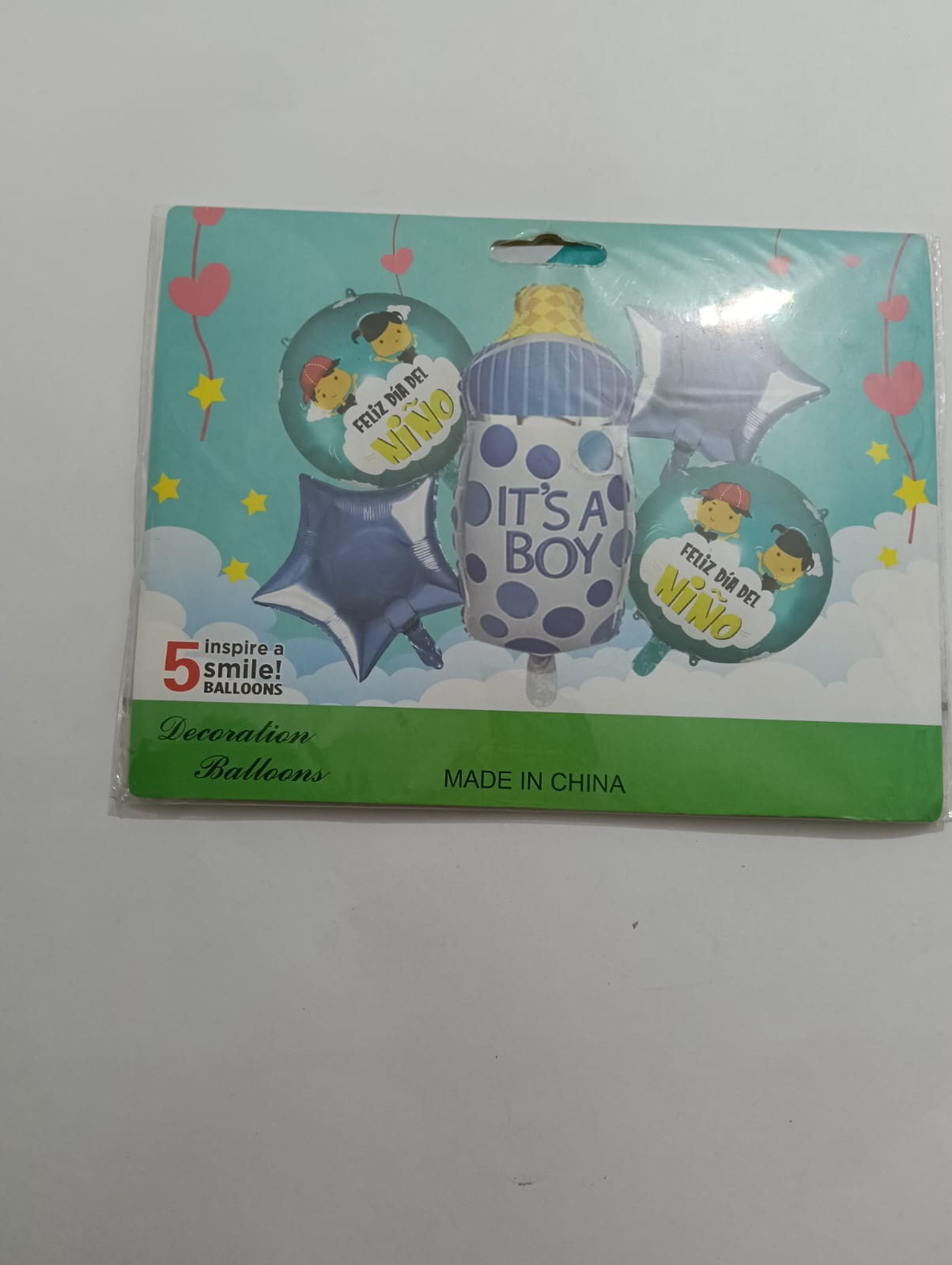 ES NIÑO REVELACIÓN SET 5 GLOBOS METÁLICOS