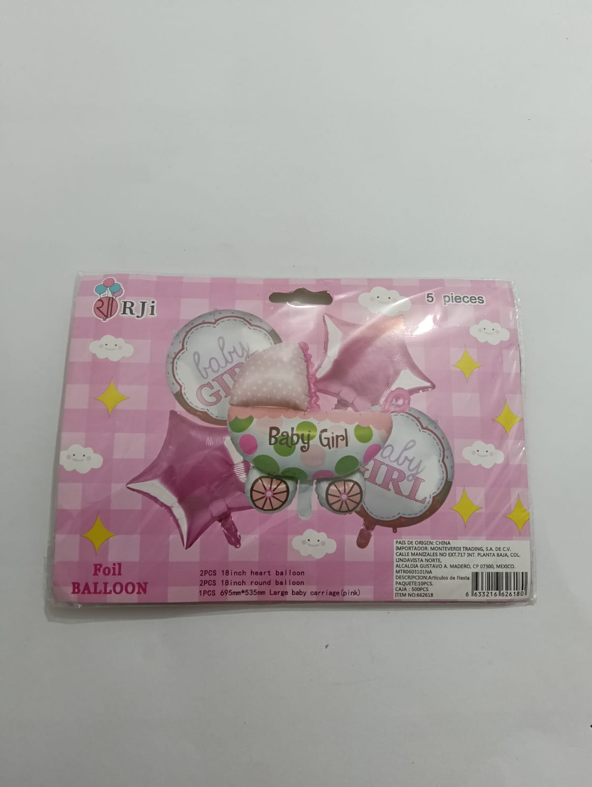 ES NIÑA REVELACIÓN SET 5 GLOBOS METÁLICOS