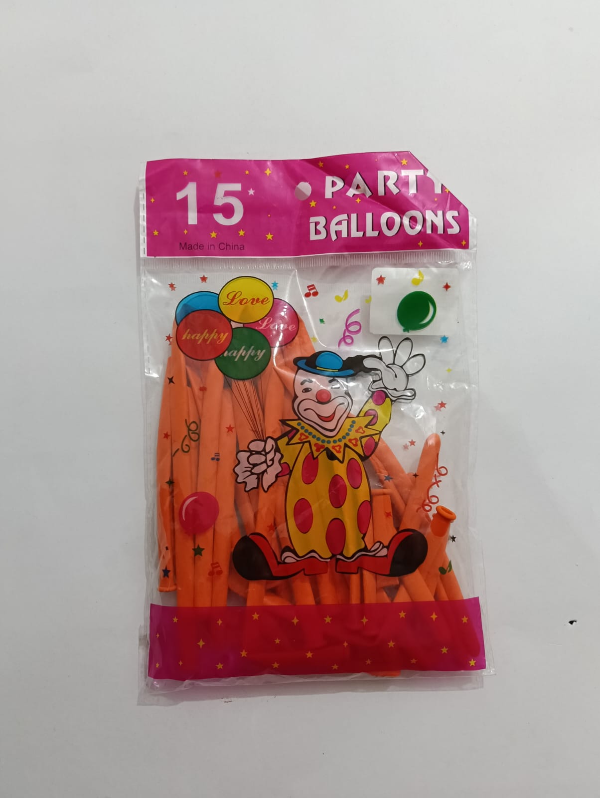 GLOBO BALLOONS TIRA NARANJA 15 PZAS