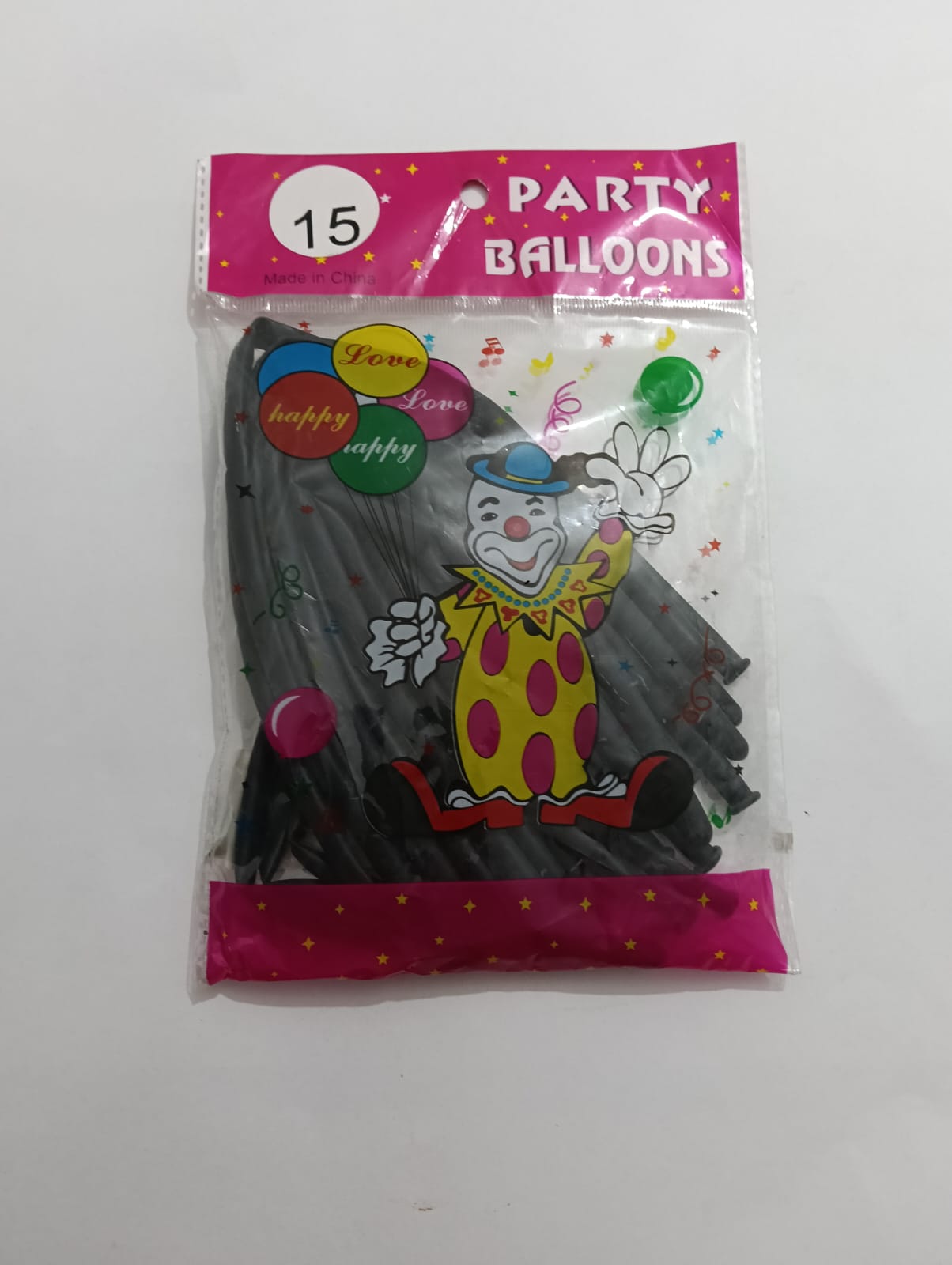 GLOBO BALLOONS TIRA NEGRO 15 PZAS
