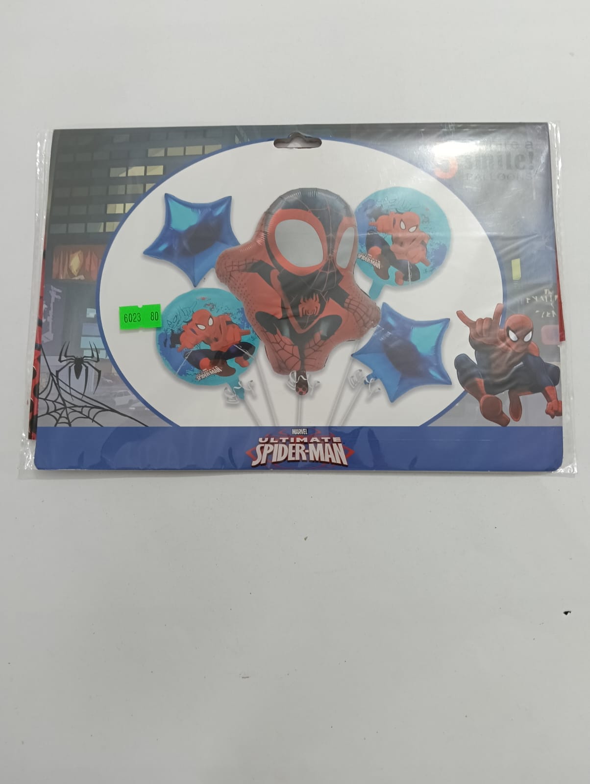 SPIDERMAN HOMBRE ARAÑA SET DE 5 GLOBOS METÁLICOS