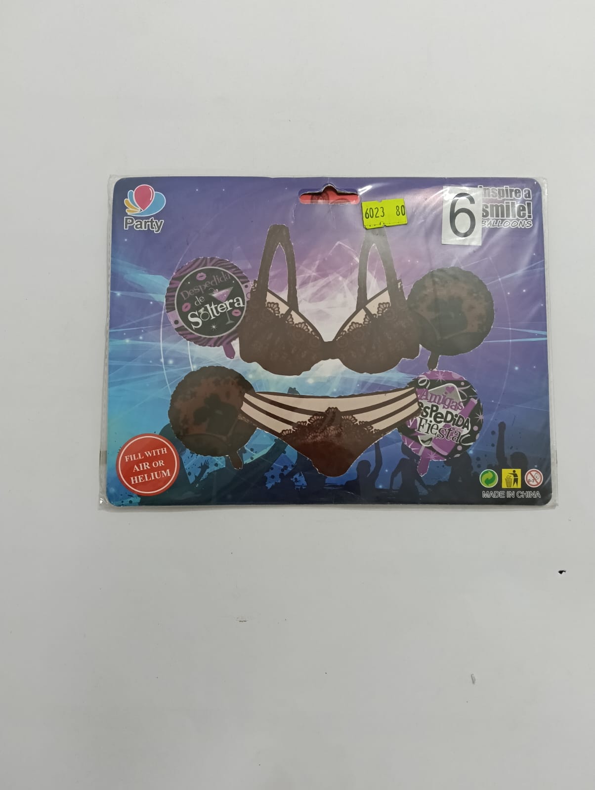 LENCERÍA SET DE 5 GLOBOS METÁLICOS