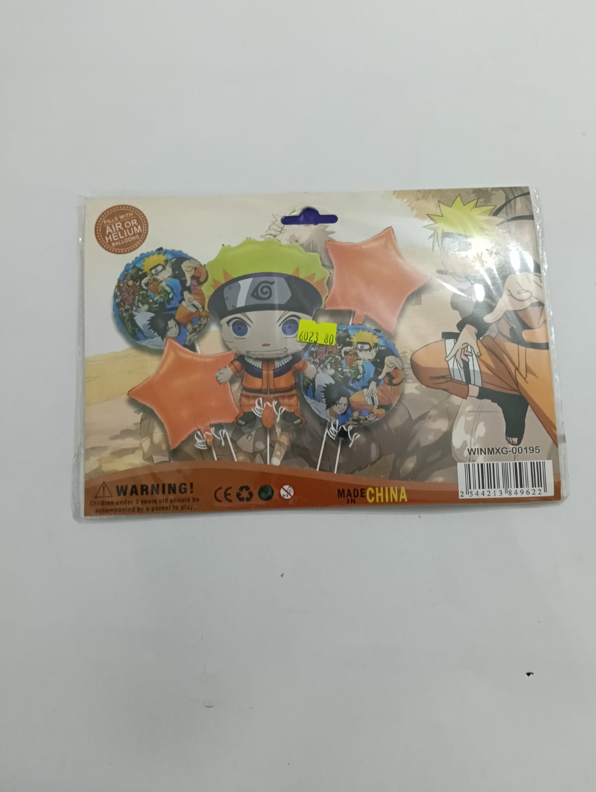 NARUTO SET DE 5 GLOBOS METÁLICOS