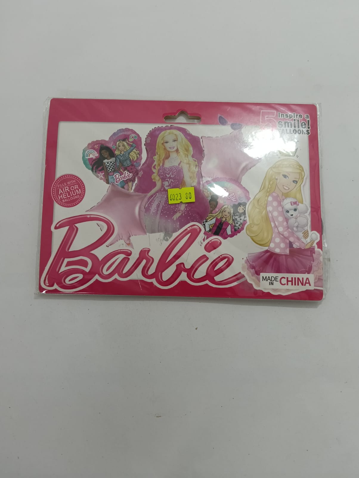 BARBIE SET DE 5 GLOBOS METÁLICOS