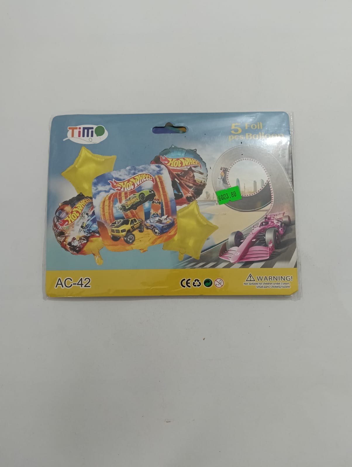 HOT WHEELS SET DE 5 GLOBOS METÁLICOS