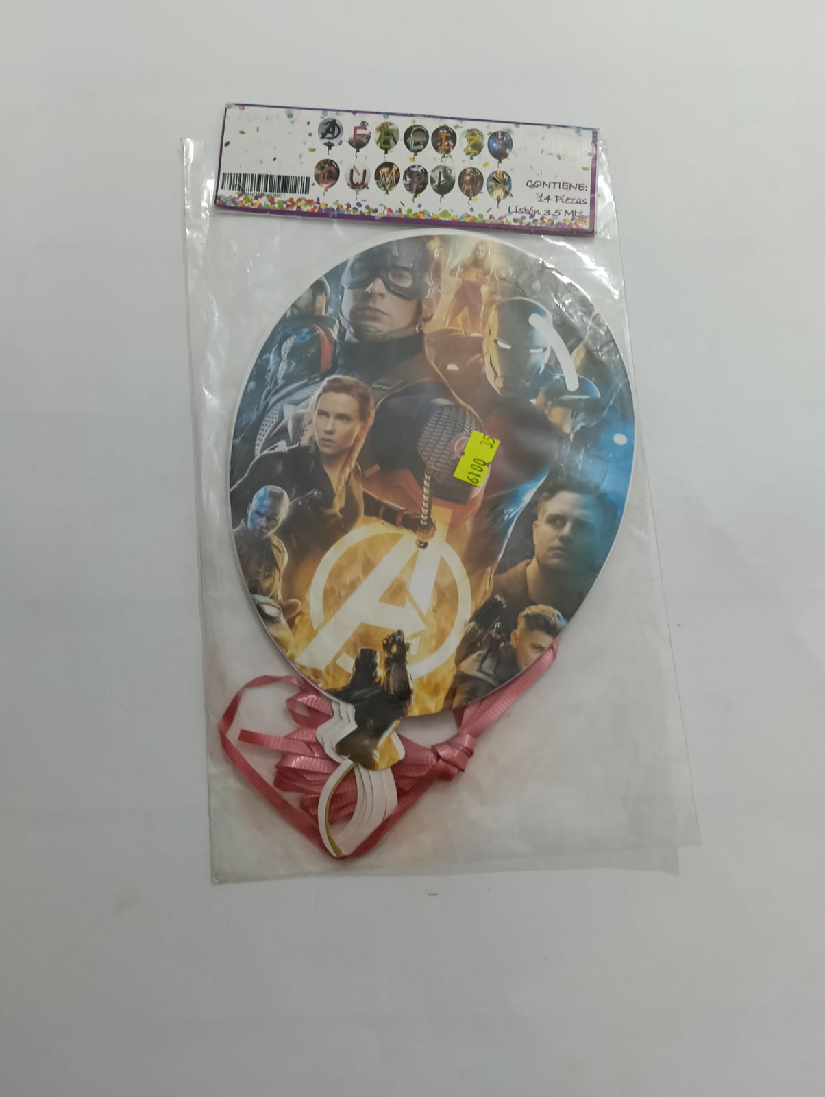 LETRERO FELIZ CUMPLEAÑOS AVENGERS PERSONAJE