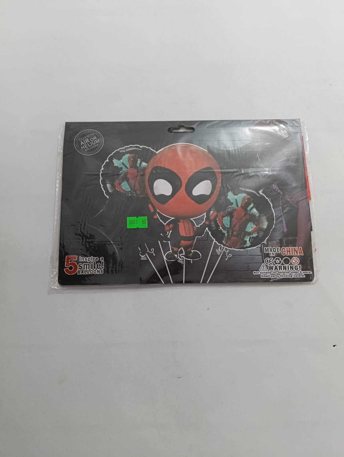 DEADPOOL SET DE 5 GLOBOS METÁLICOS