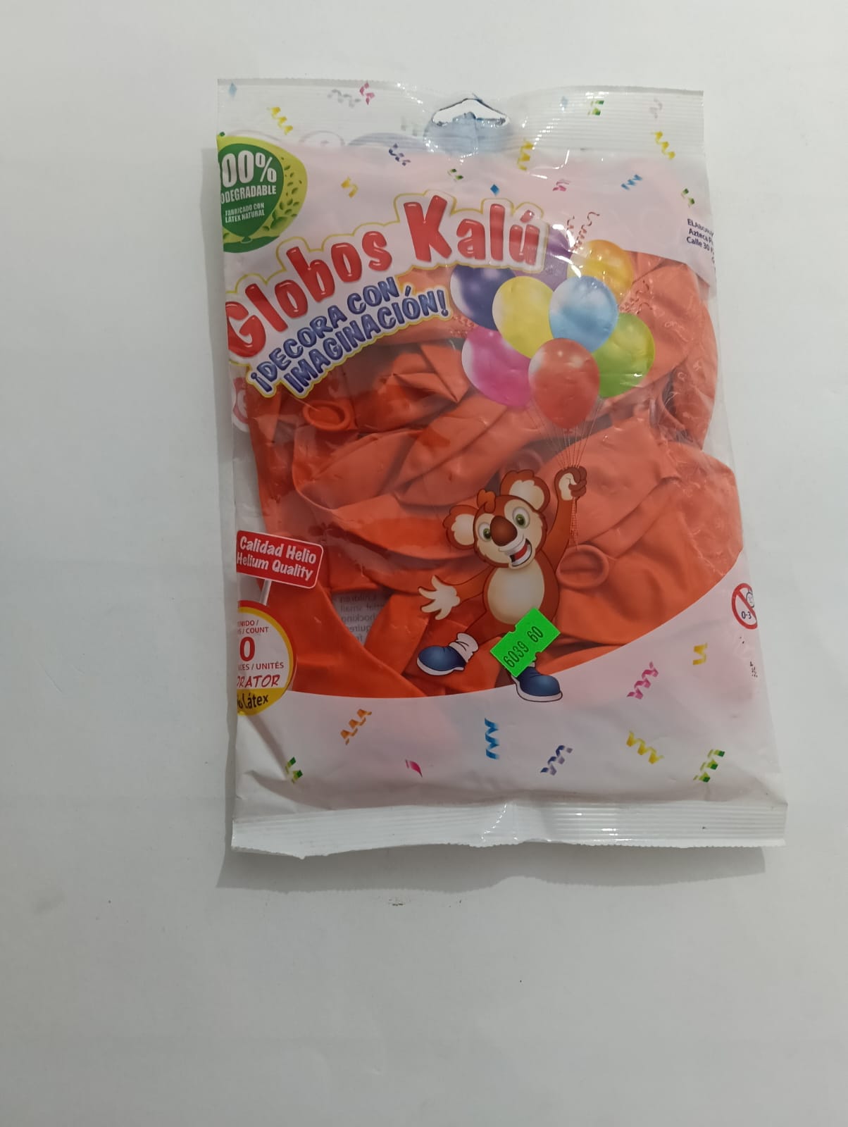 GLOBO KALU #9 NARANJA 50 PZAS