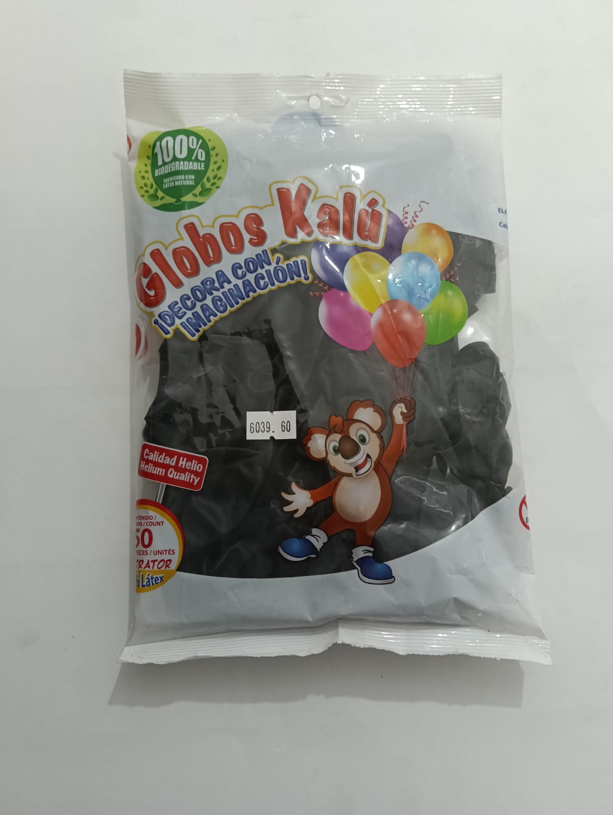 GLOBO KALU #9 NEGRO 50 PZAS
