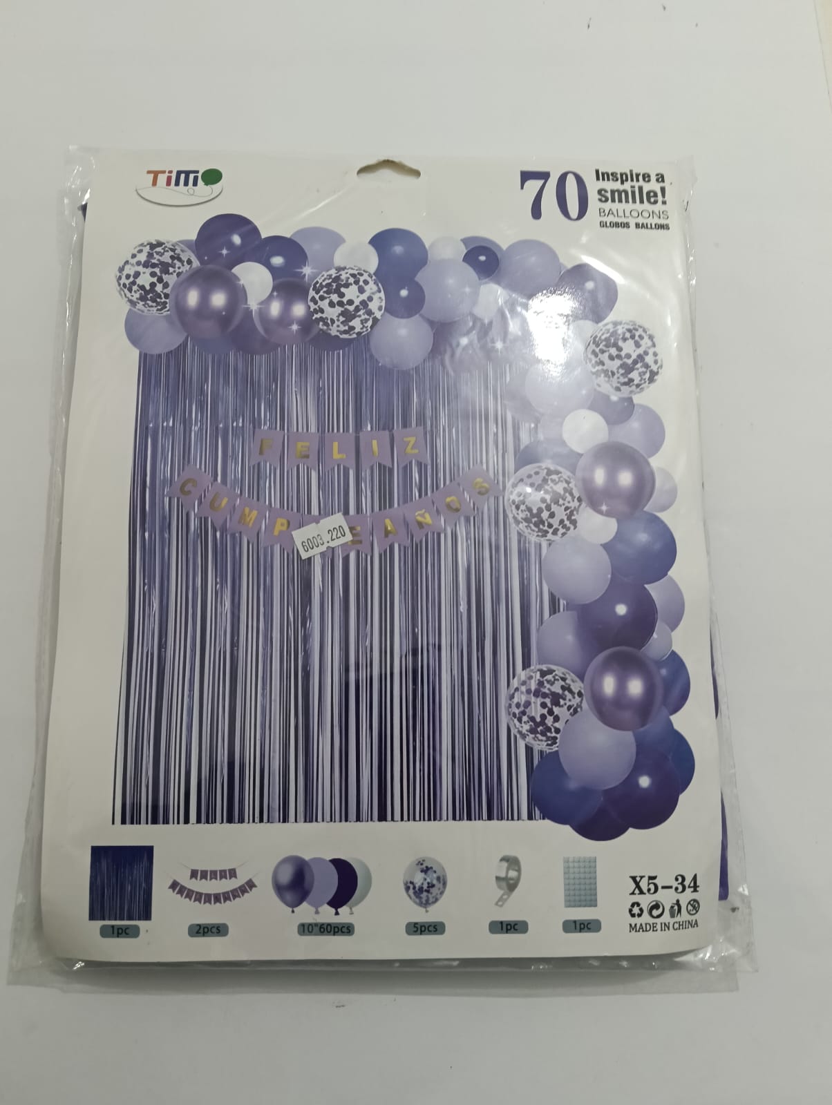 ARCO COMPLETO FELIZ CUMPLEAÑOS (MORADO)