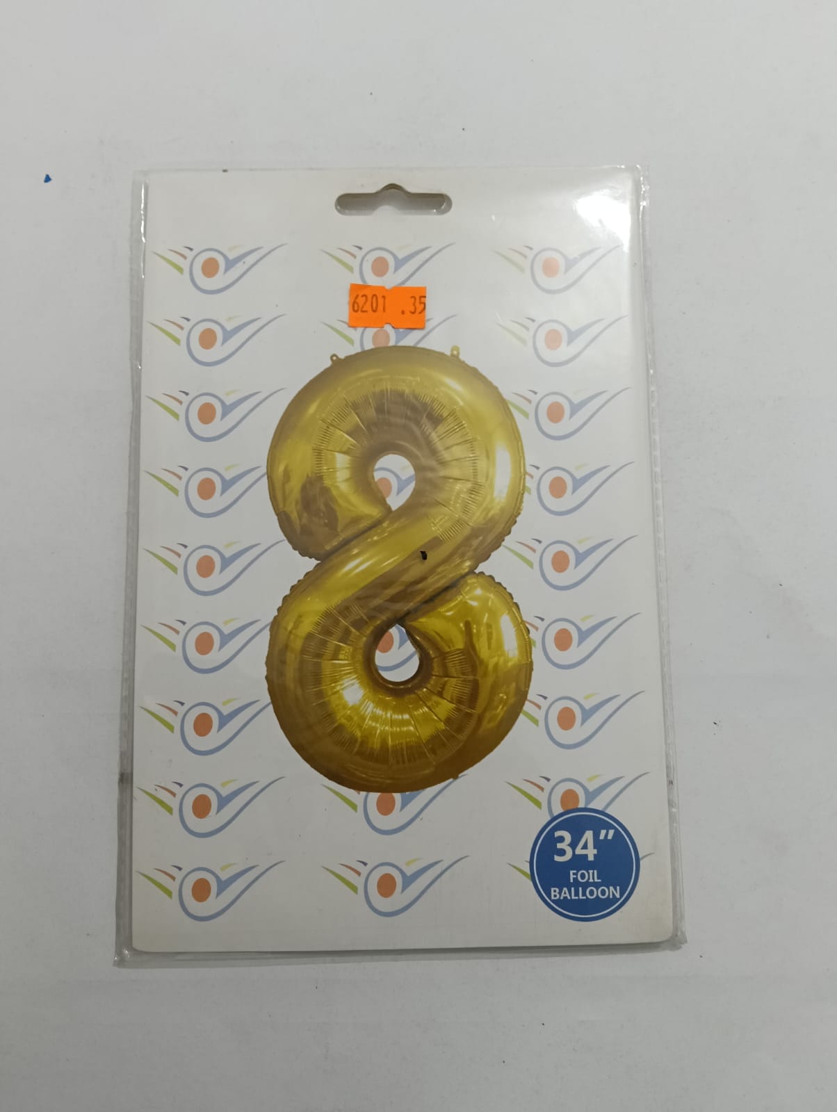GLOBO DE NUMERO 8 34 PULGADAS (86,36CM) DORADO