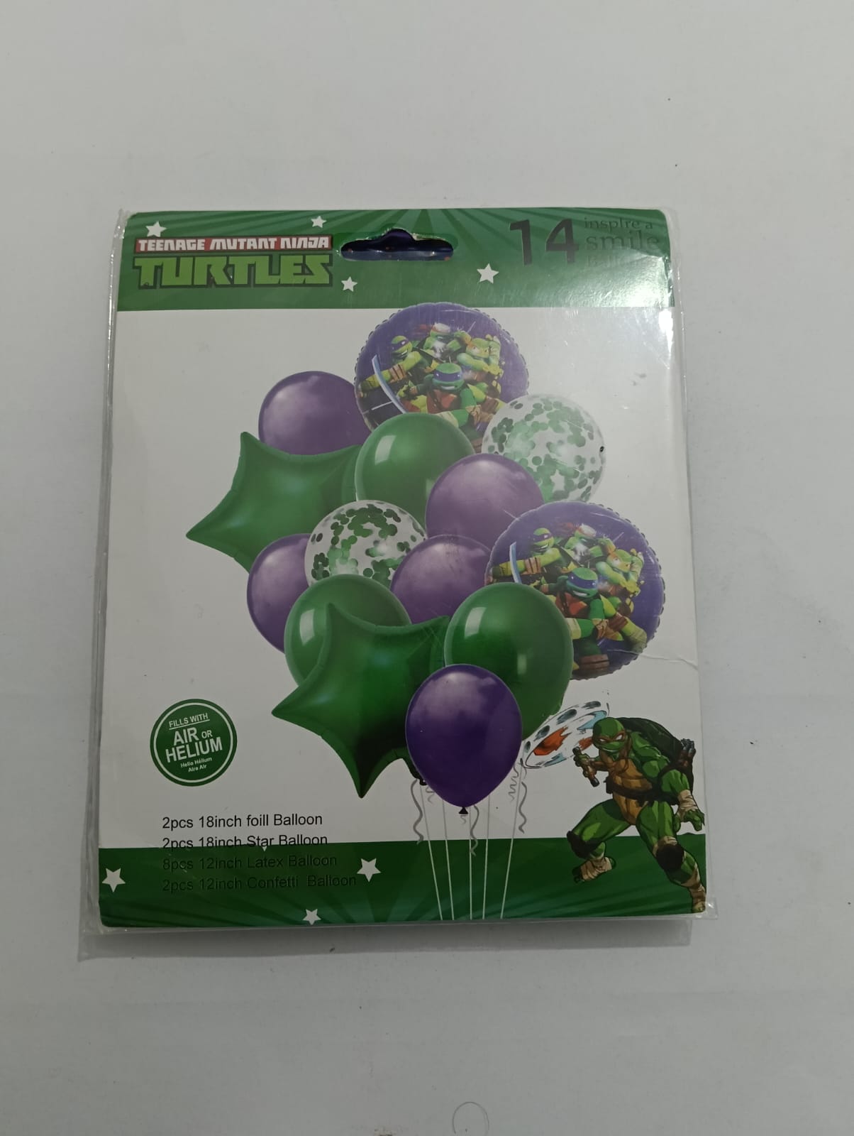 TORTUGAS NINJA  SET DE 7 GLOBOS