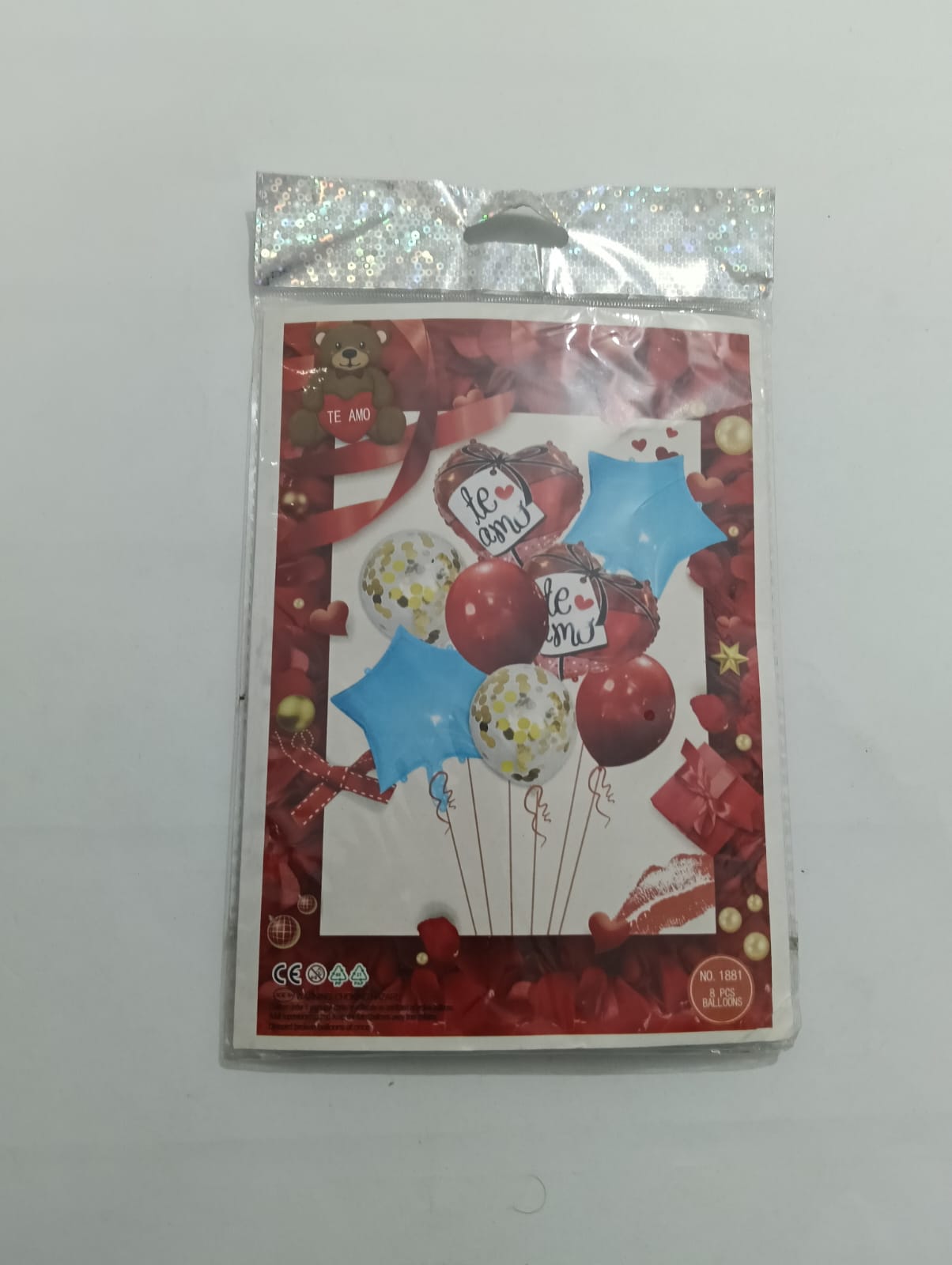 TE AMO CORAZONES SET DE 7 GLOBOS