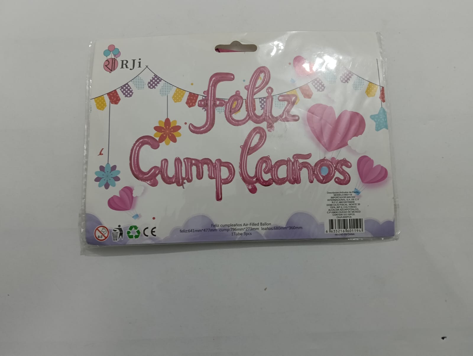 LETRERO DE GLOBOS FELIZ CUMPLEAÑOS MORADO