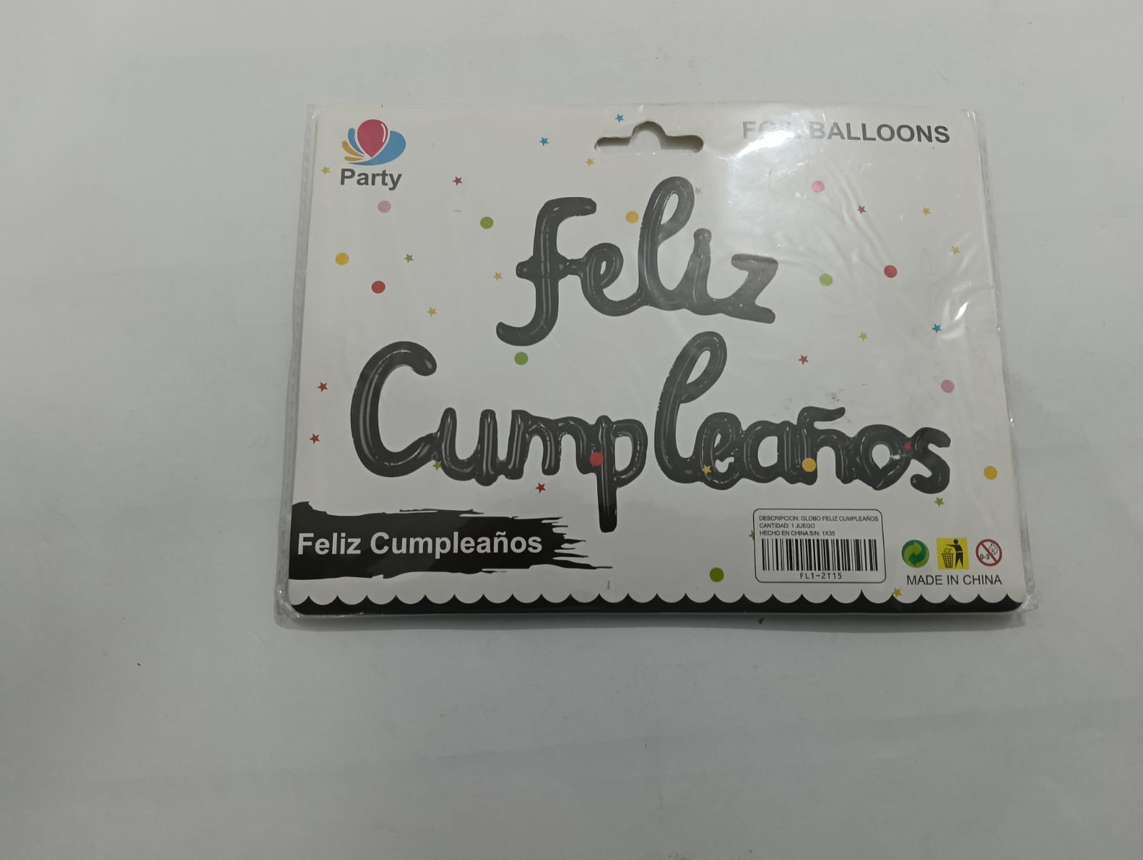 LETRERO DE GLOBOS FELIZ CUMPLEAÑOS