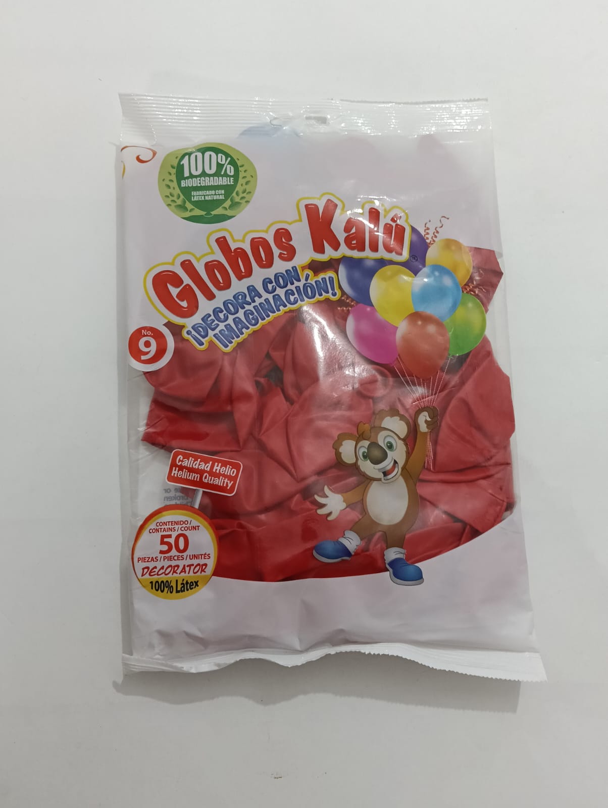 GLOBO KALU #9 ROJO CEREZA 50 PZAS
