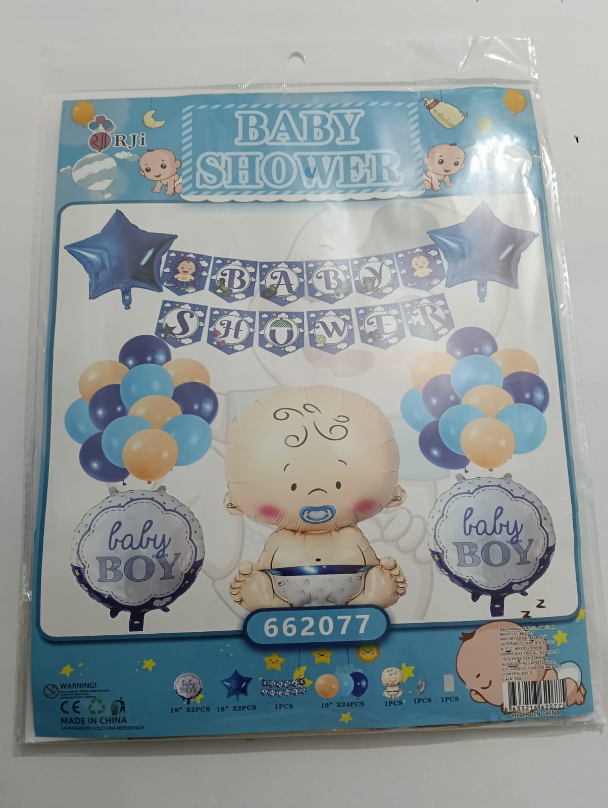 BABY SHOWER ARCO COMPLETO  (AZUL)