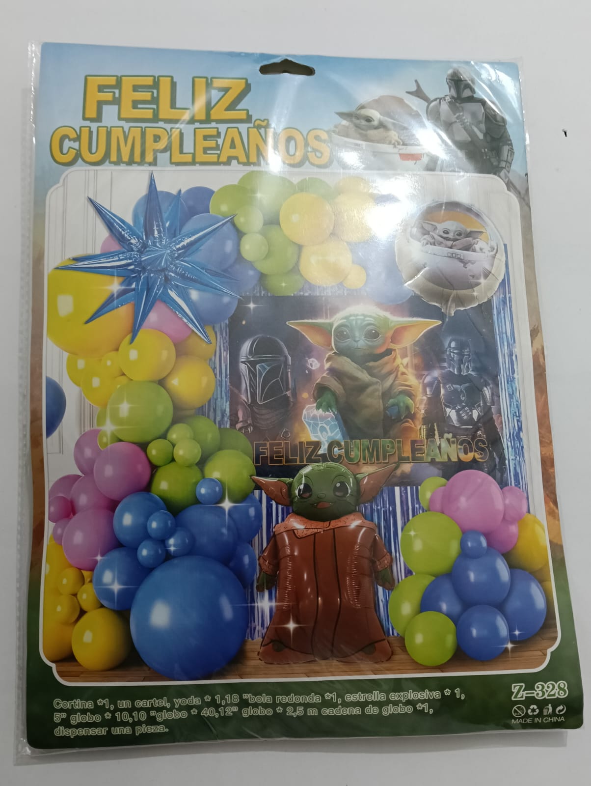 YODA STAR WARS ARCO COMPLETO FELIZ CUMPLEAÑOS