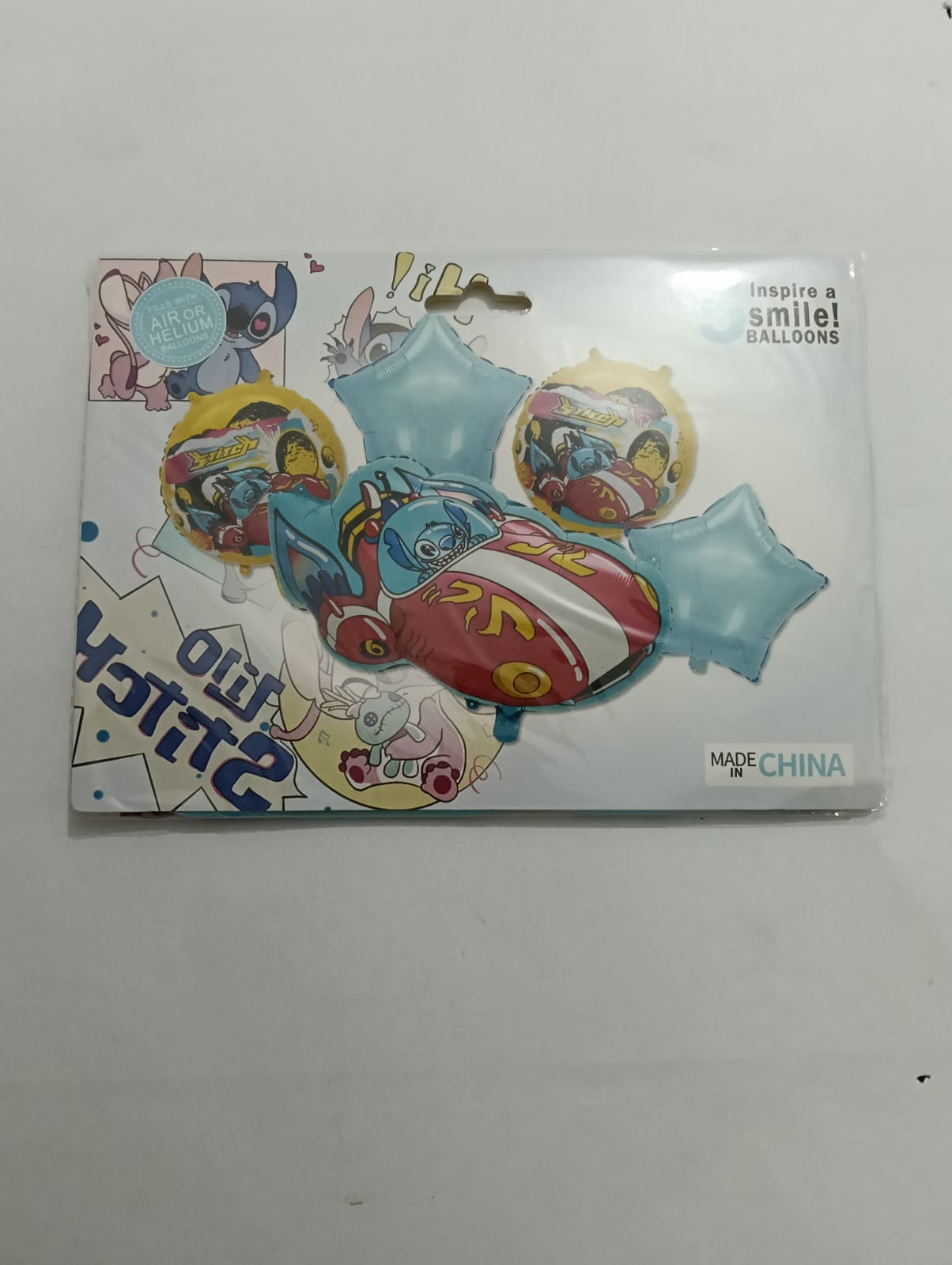 STITCH SET 5 GLOBOS PERSONAJES