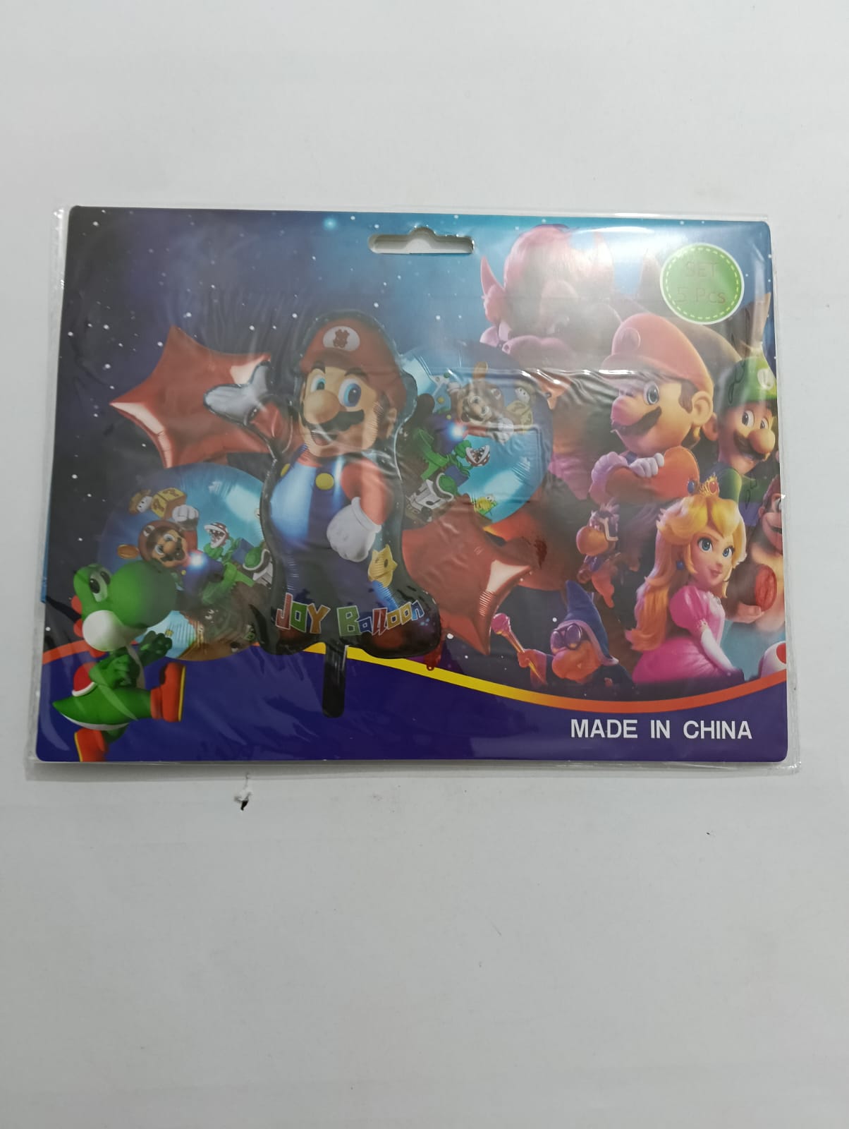MARIO BROS SET 5 GLOBOS METÁLICOS