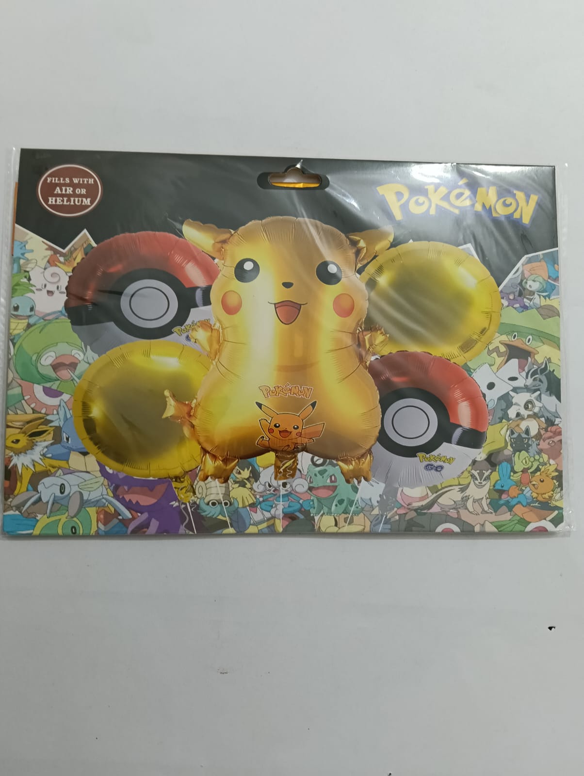 PIKACHU SET 5 GLOBOS METÁLICOS