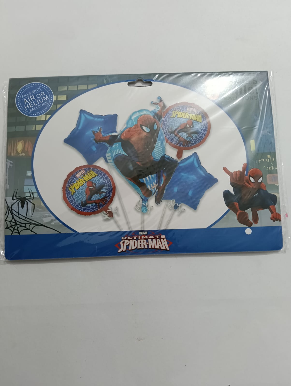 SPIDERMAN HOMBRE ARAÑA SET 5 GLOBOS METÁLICOS
