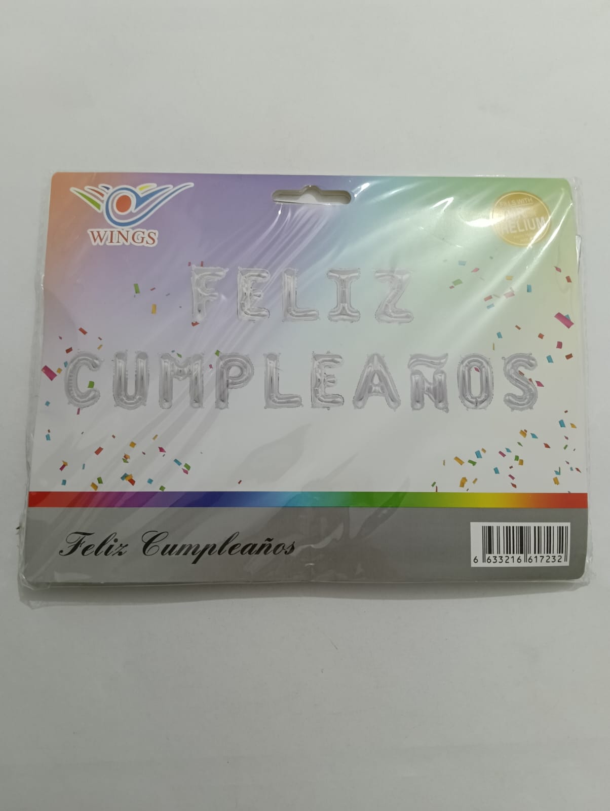 LETRERO DE GLOBOS FELIZ CUMPLEAÑOS PLATA