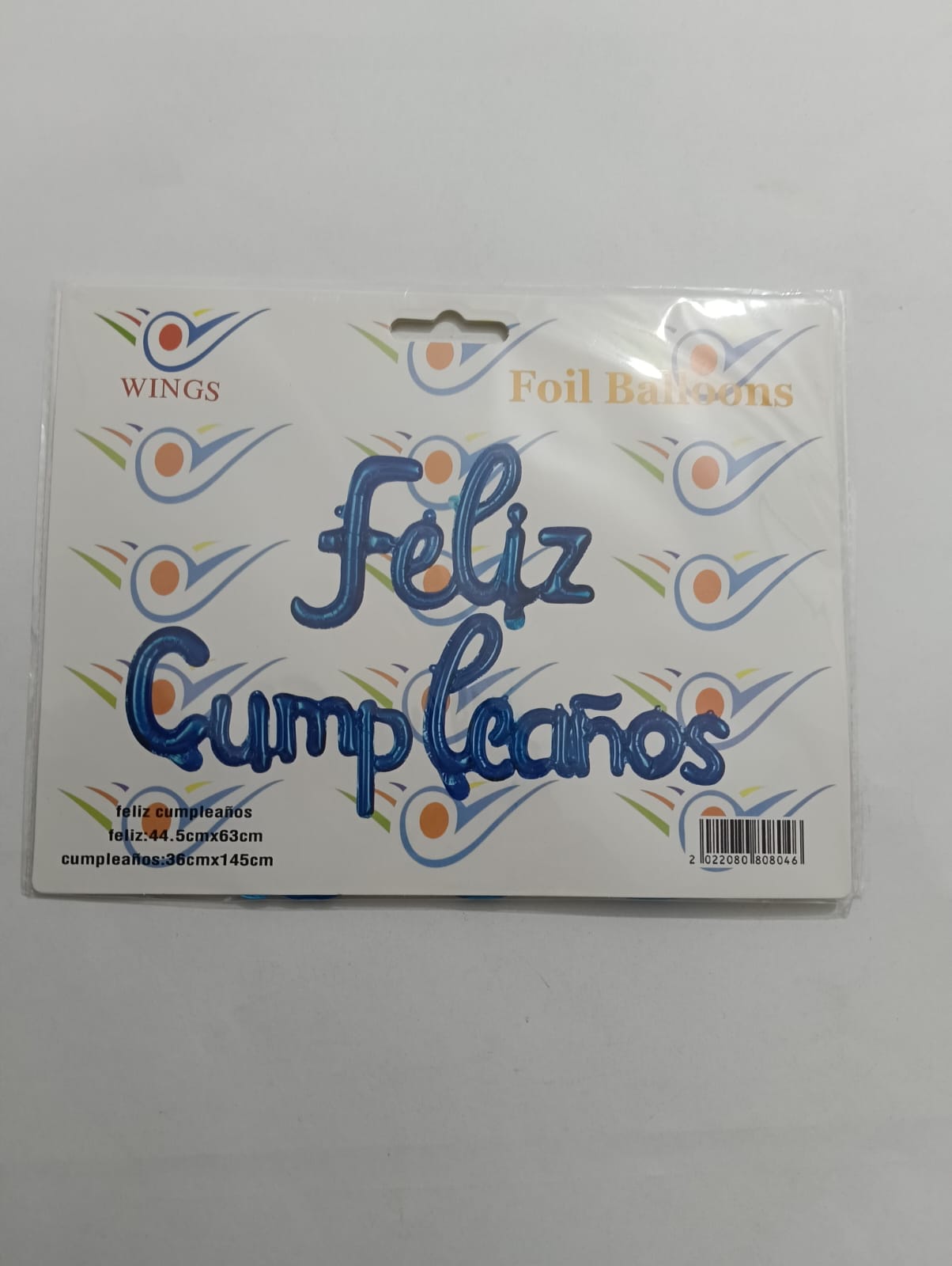 LETRERO DE GLOBOS FELIZ CUMPLEAÑOS AZUL
