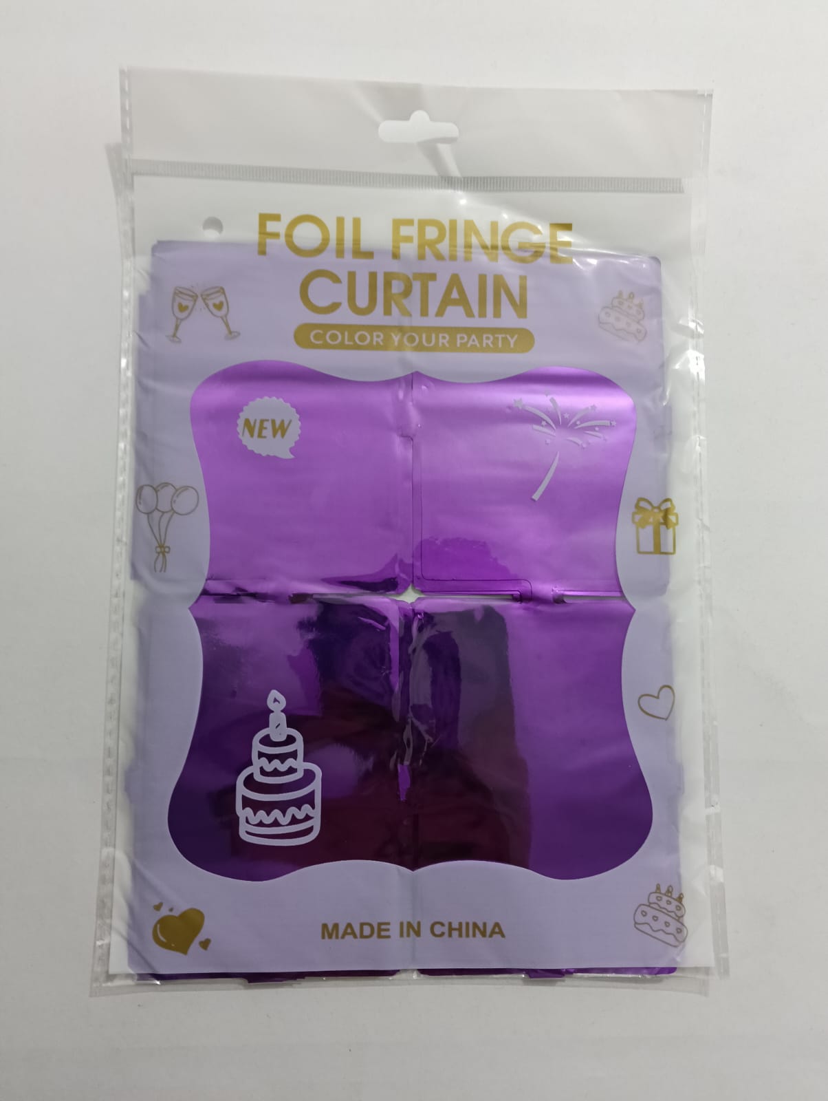 CORTINA CUADRADA MORADO BAJITO  METÁLICO