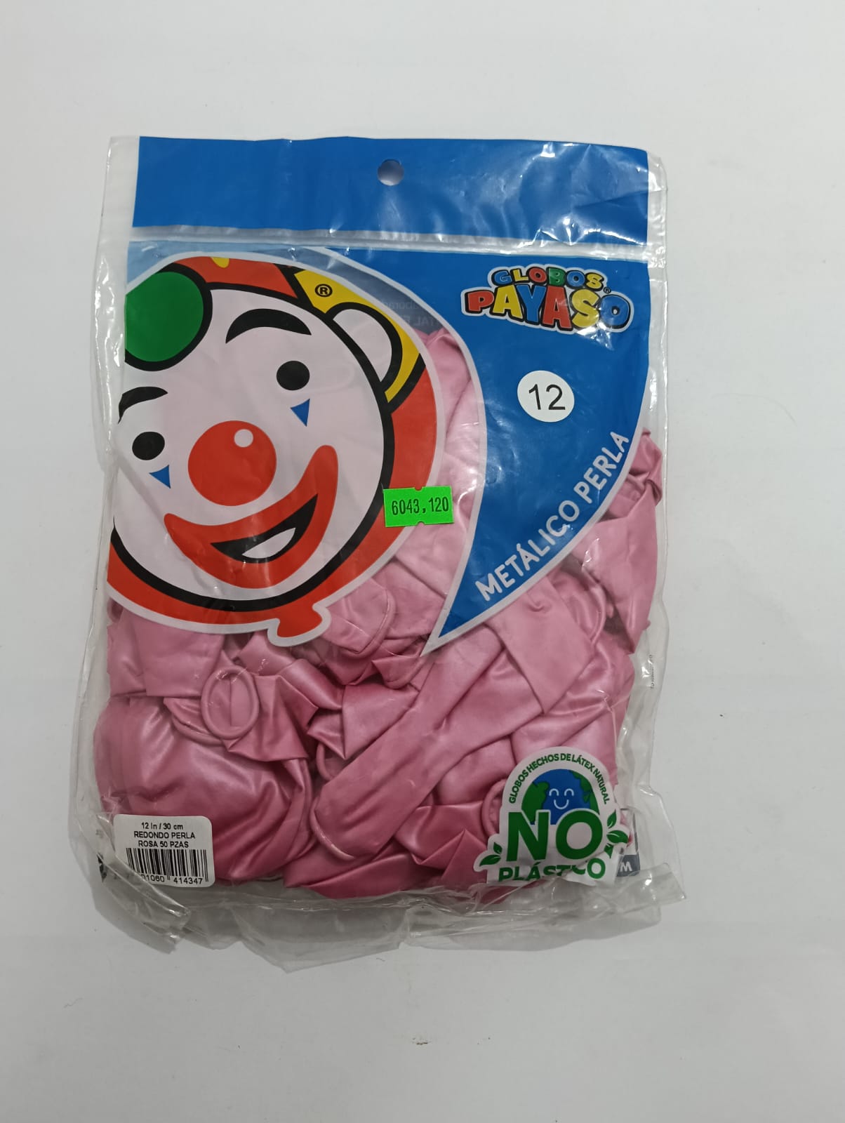 GLOBO PAYASO #12 METÁLICO PERLA ROSA