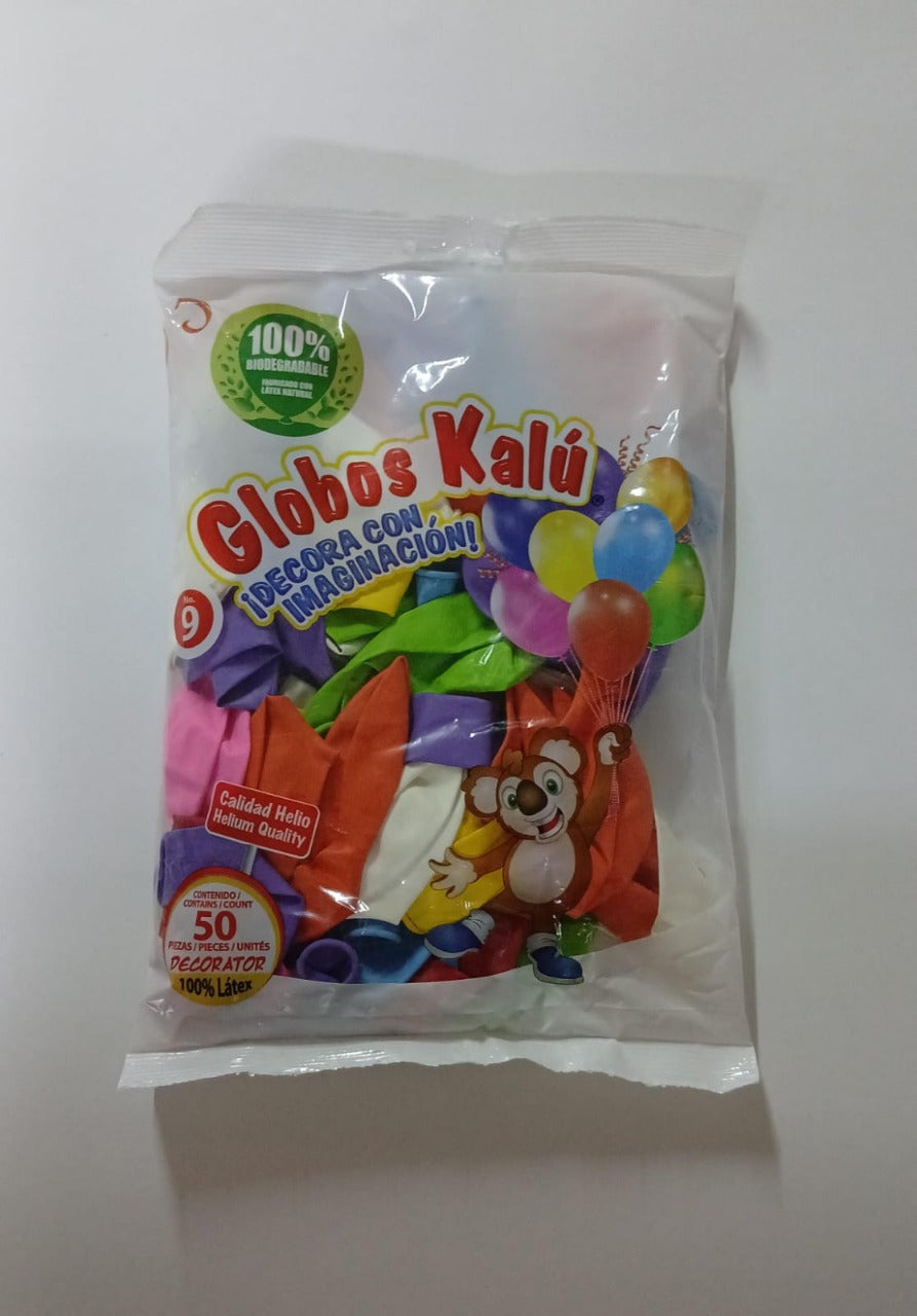 GLOBO KALU #9 SURTIDO FUERTE 50 PZAS