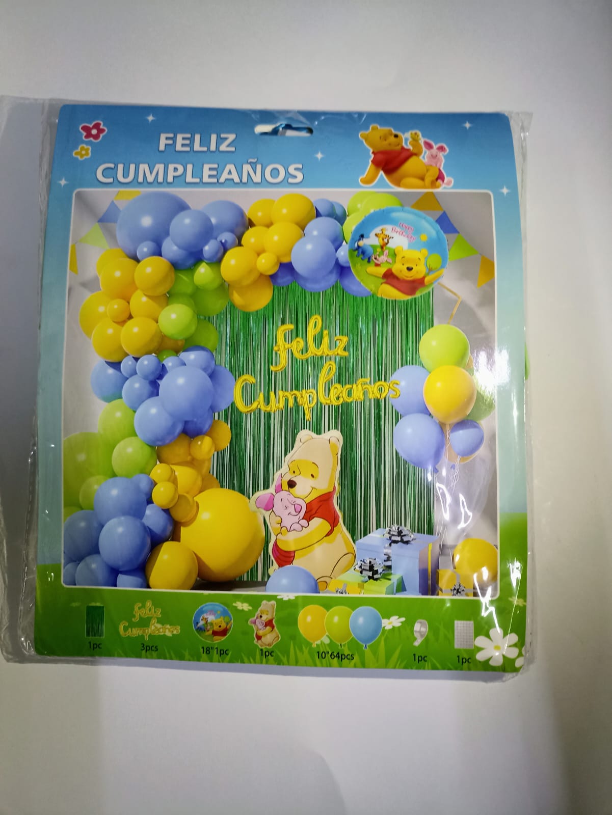 WINNIE POOH ARCO COMPLETO FELIZ CUMPLEAÑOS