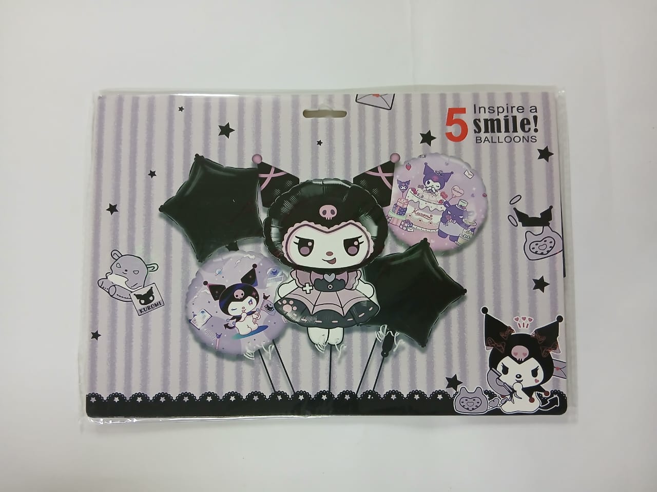 KUROMI SET DE 5 GLOBOS METÁLICOS