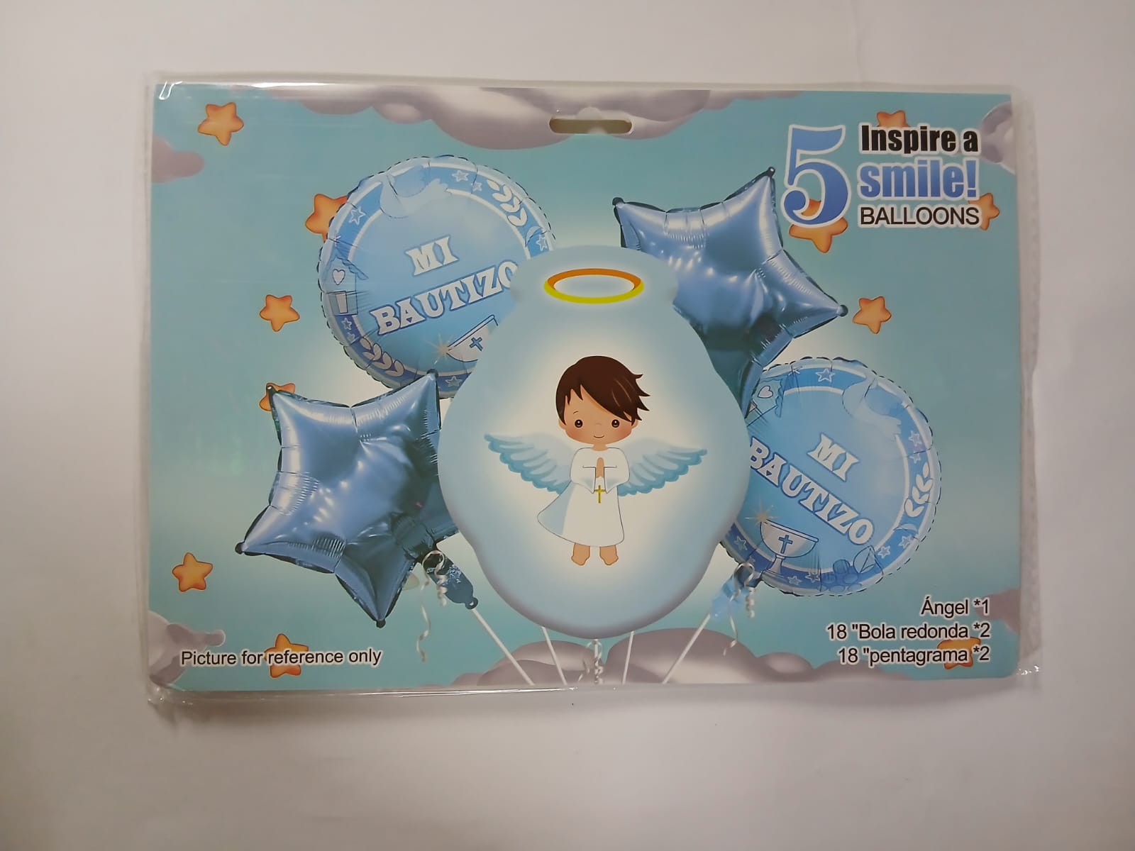 MI BAUTIZO NIÑO SET DE 5 GLOBOS METÁLICOS
