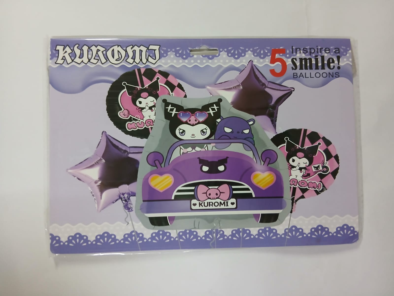 KUROMI SET DE 5 GLOBOS METÁLICOS