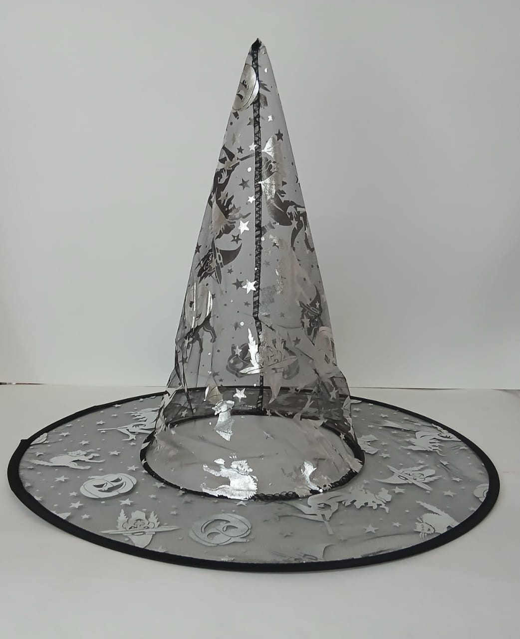 SOMBRERO DE BRUJA HALLOWEEN PLATA