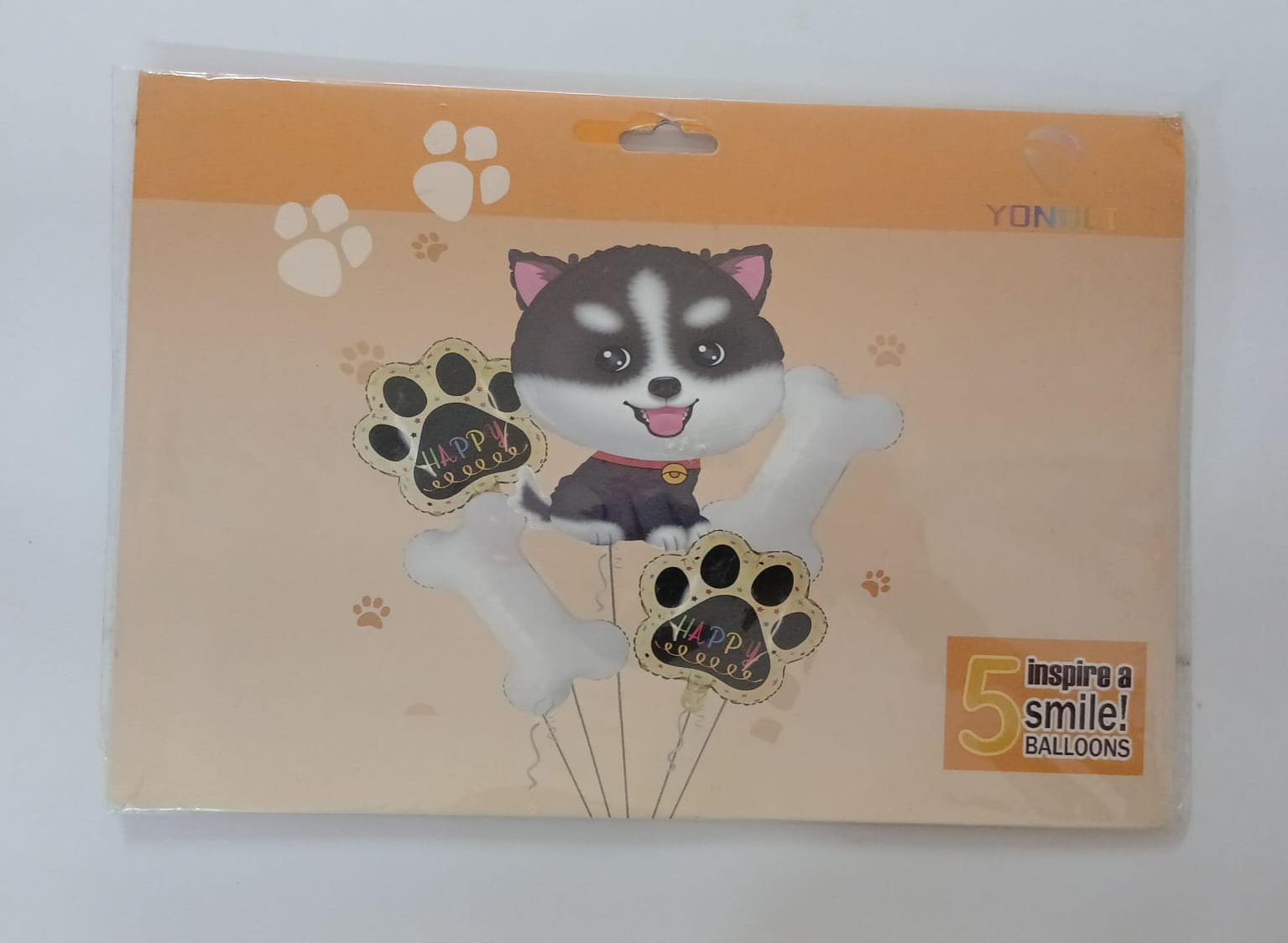 HALLOWEEN SET DE 5 GLOBOS METALICOS PERRO HUSKY