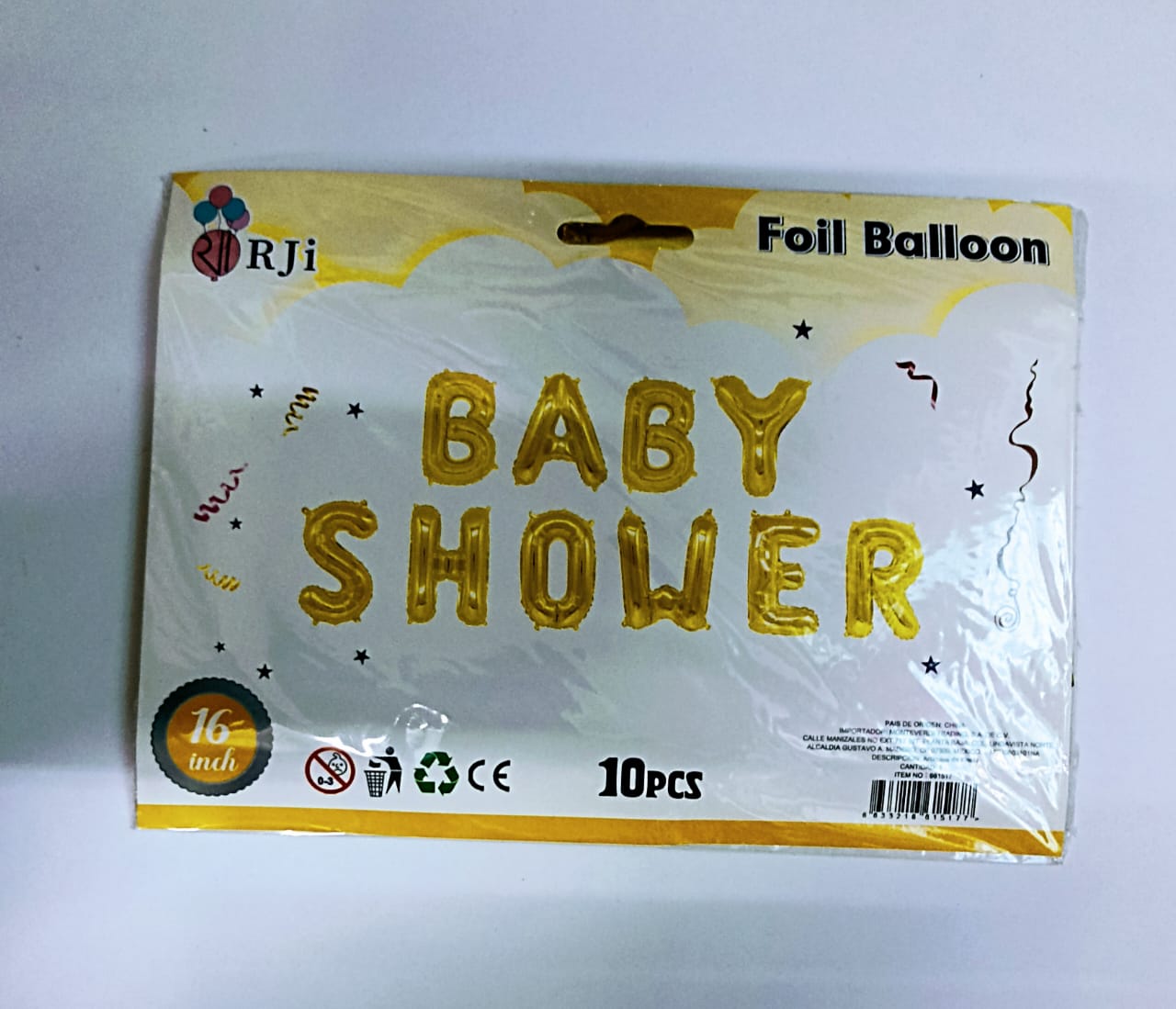 SILVER BABY SHOWER BALLOON SIGN