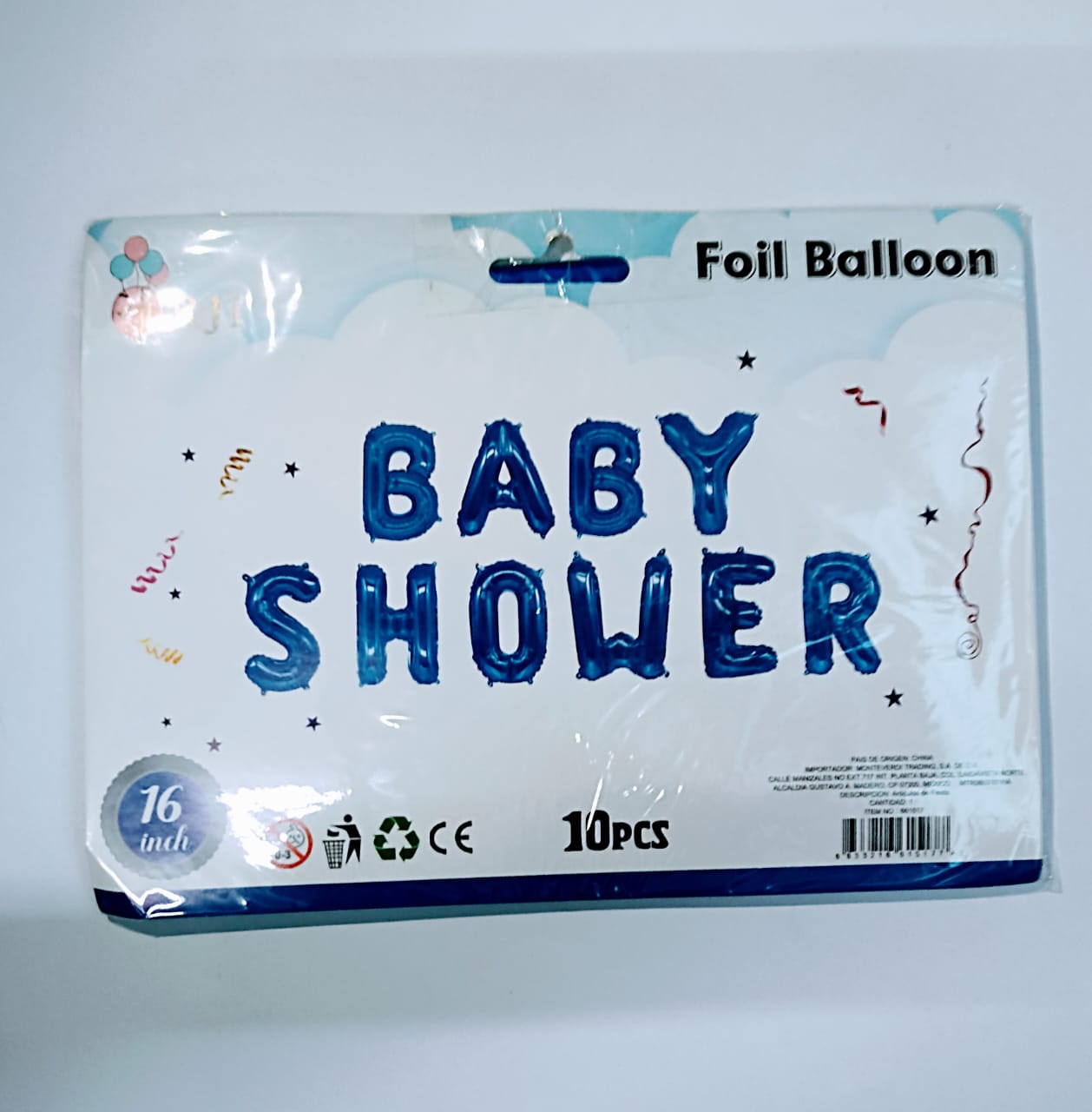 SILVER BABY SHOWER BALLOON SIGN